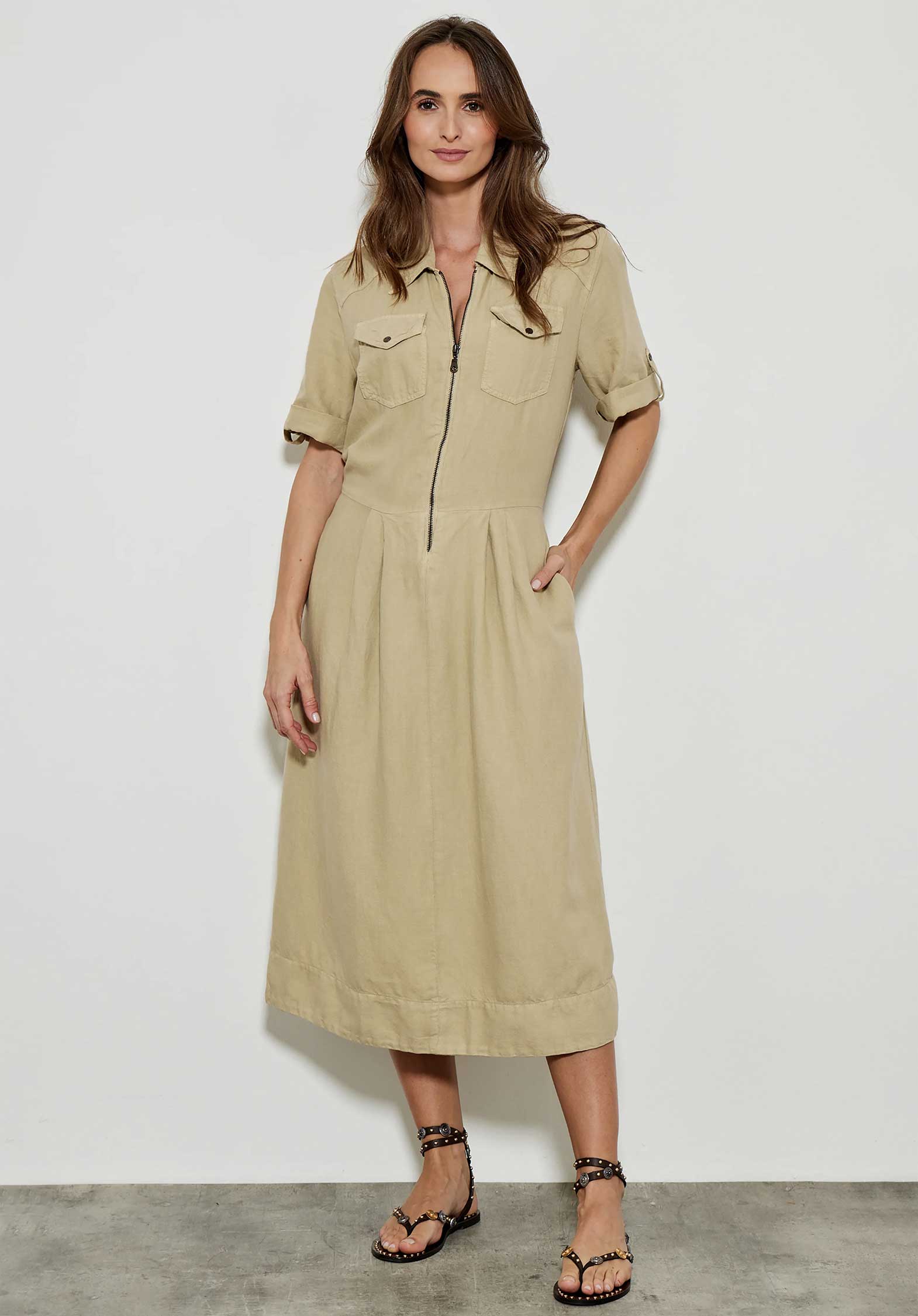 Dress 65824rainy Parchment | Color: PARCHMENT | Size: S Refurbished - N/A (I could not find a well-known brand with this name refurbished available on Cerqular