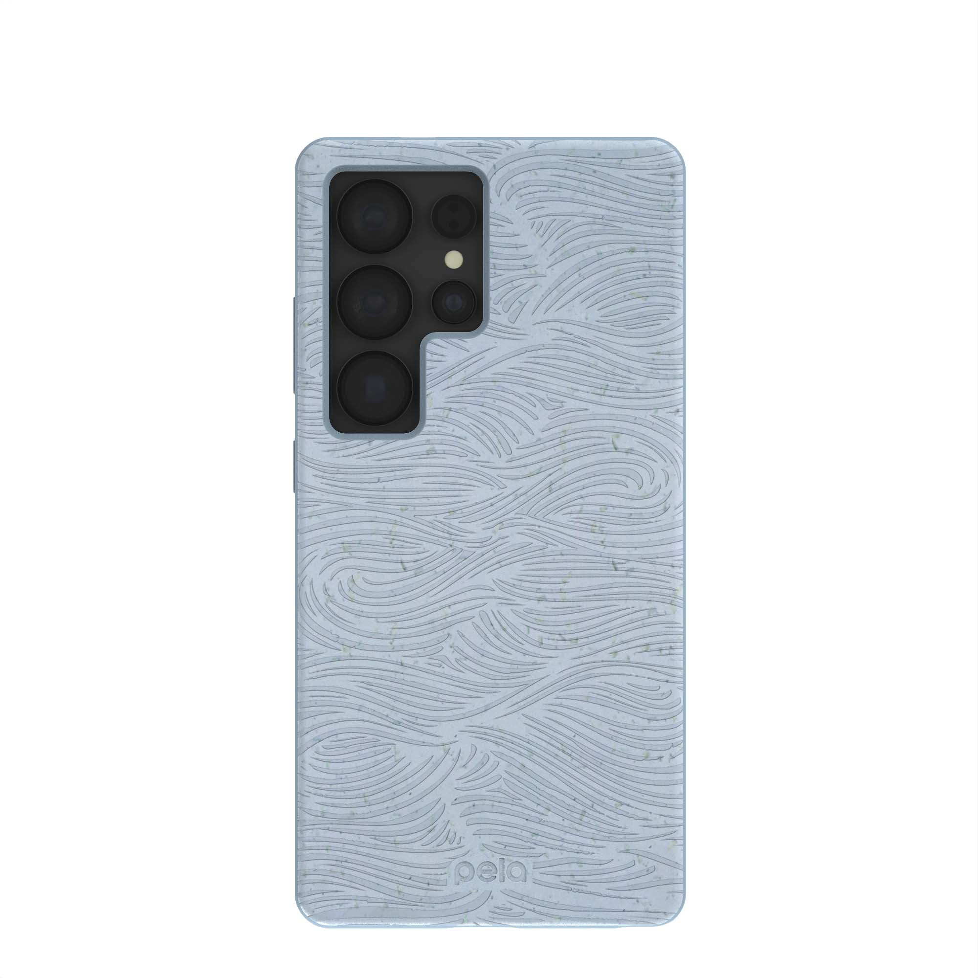 Powder Blue Ebb and Flow Samsung Galaxy S25 Ultra Case Refurbished - Pela Case refurbished available on Cerqular