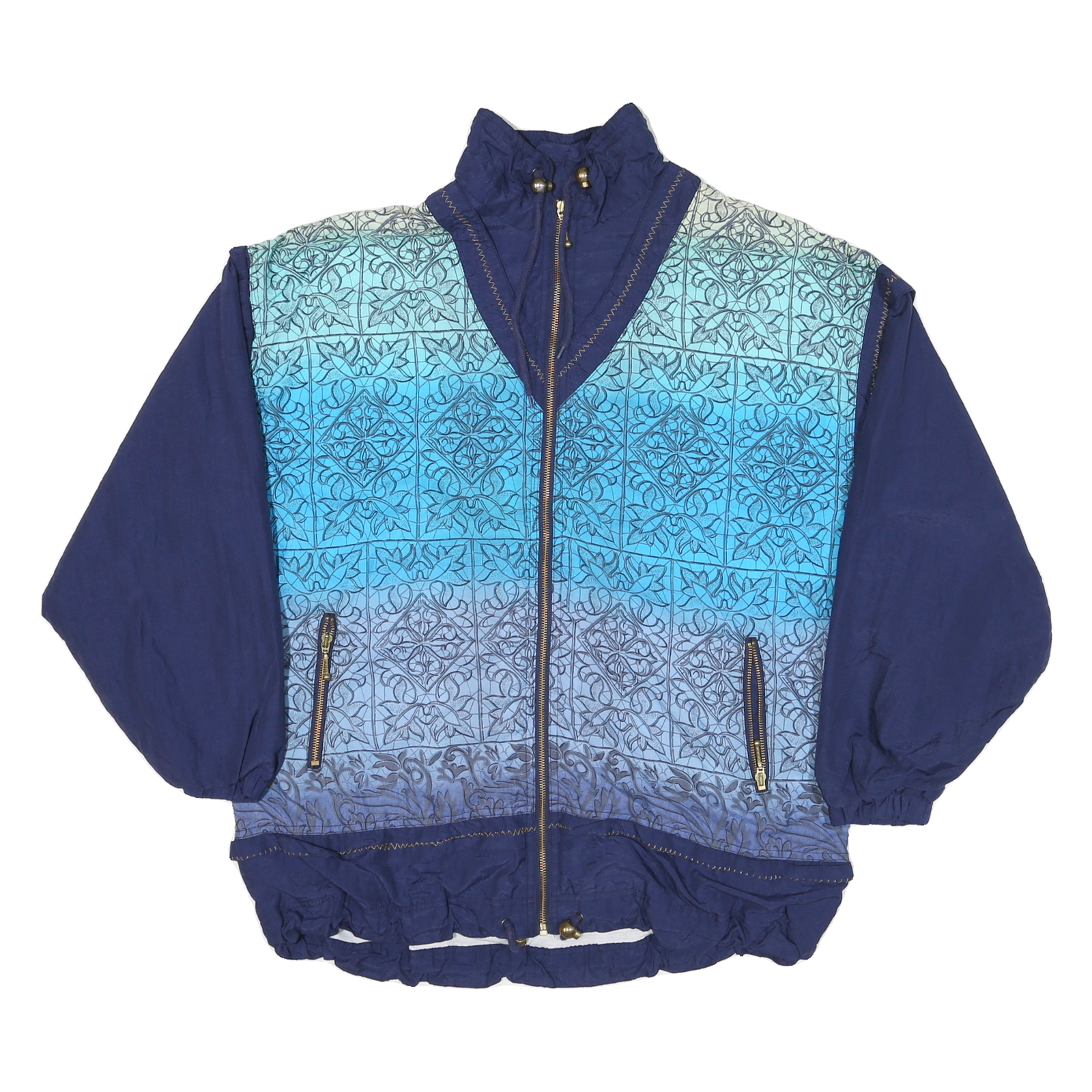 LETS JET Womens Blue Polyester Blend Zip Jacket XL Woven Colourblock Comfortable Refurbished - N/A refurbished available on Cerqular