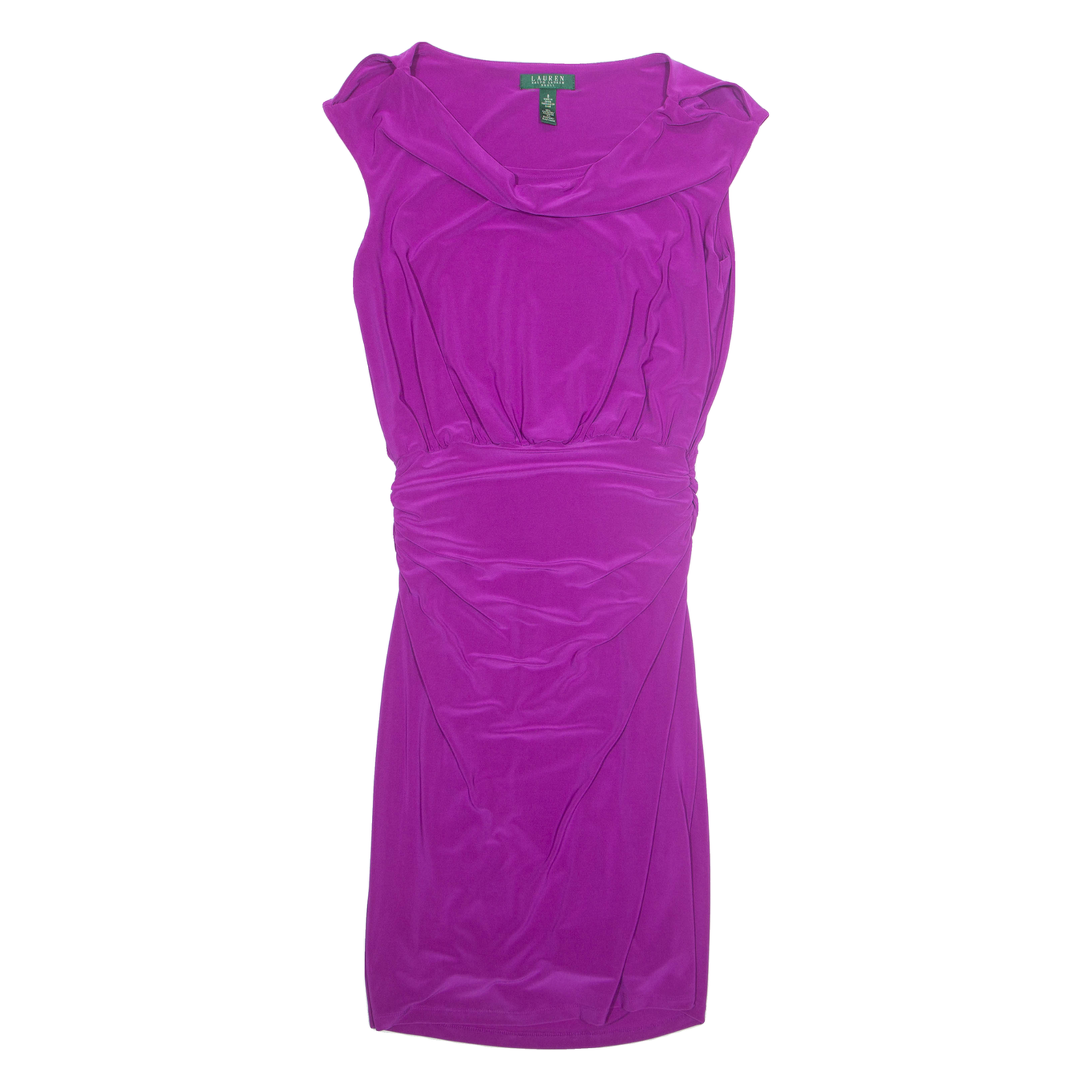 LAUREN RALPH LAUREN Stretch Womens Bodycon Dress Purple Short Sleeve Midi UK 12 Refurbished - N/A refurbished available on Cerqular