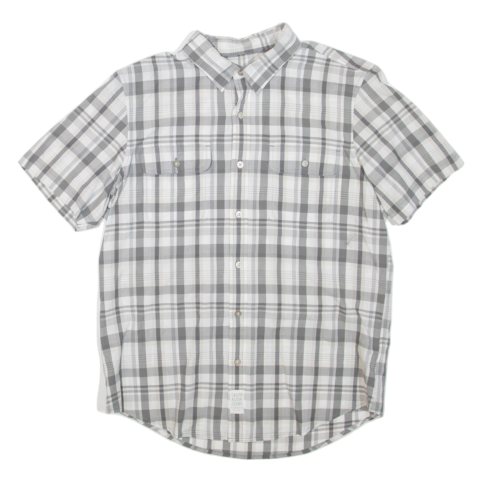 CALVIN KLEIN JEANS Mens Shirt White Check L Refurbished - N/A refurbished available on Cerqular