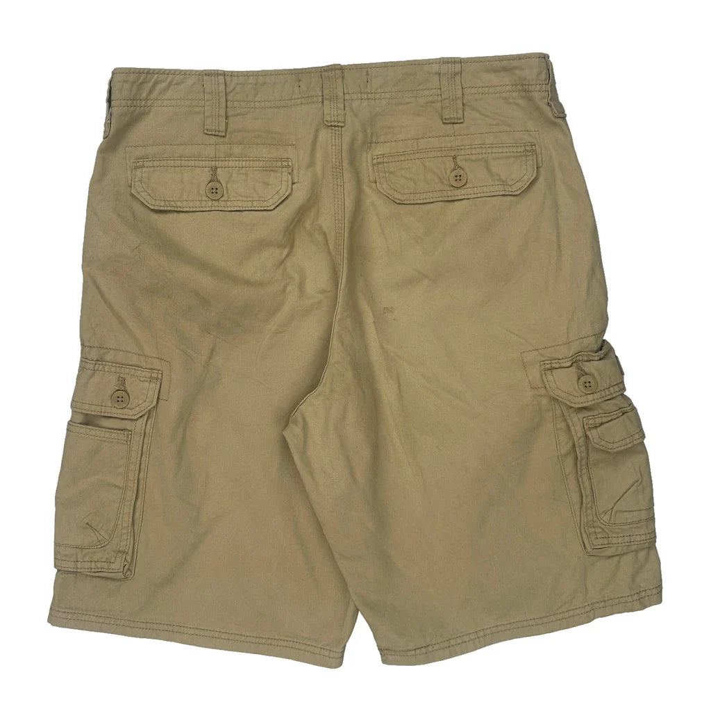 Lee Cargo Cargo Shorts - 34W 9L Beige Cotton Refurbished - Thrifted (note: this is a term often used to describe second- refurbished available on Cerqular