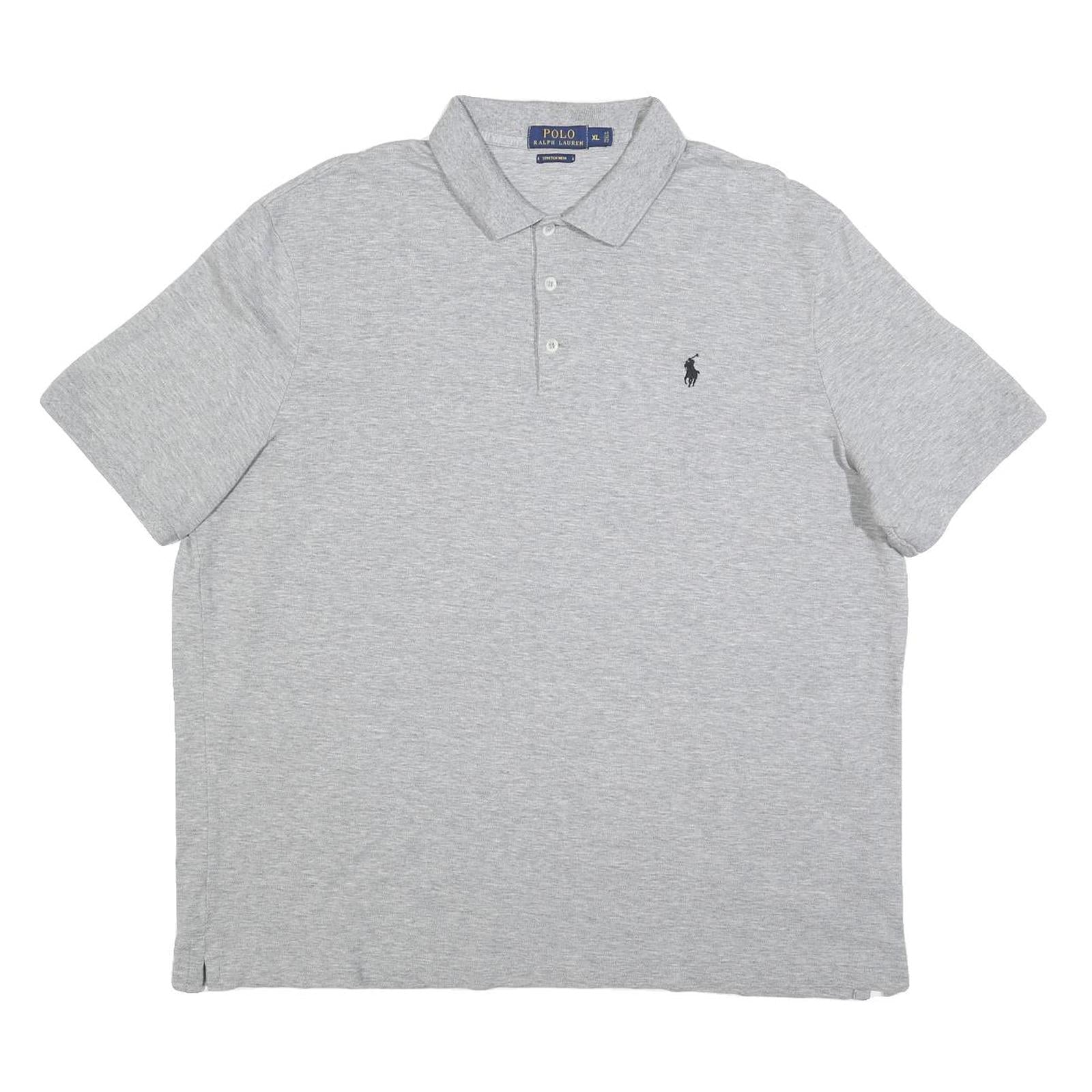 POLO RALPH LAUREN Mens Grey Short Sleeve Plain XL Cotton Blend Polo Shirt Refurbished - N/A refurbished available on Cerqular
