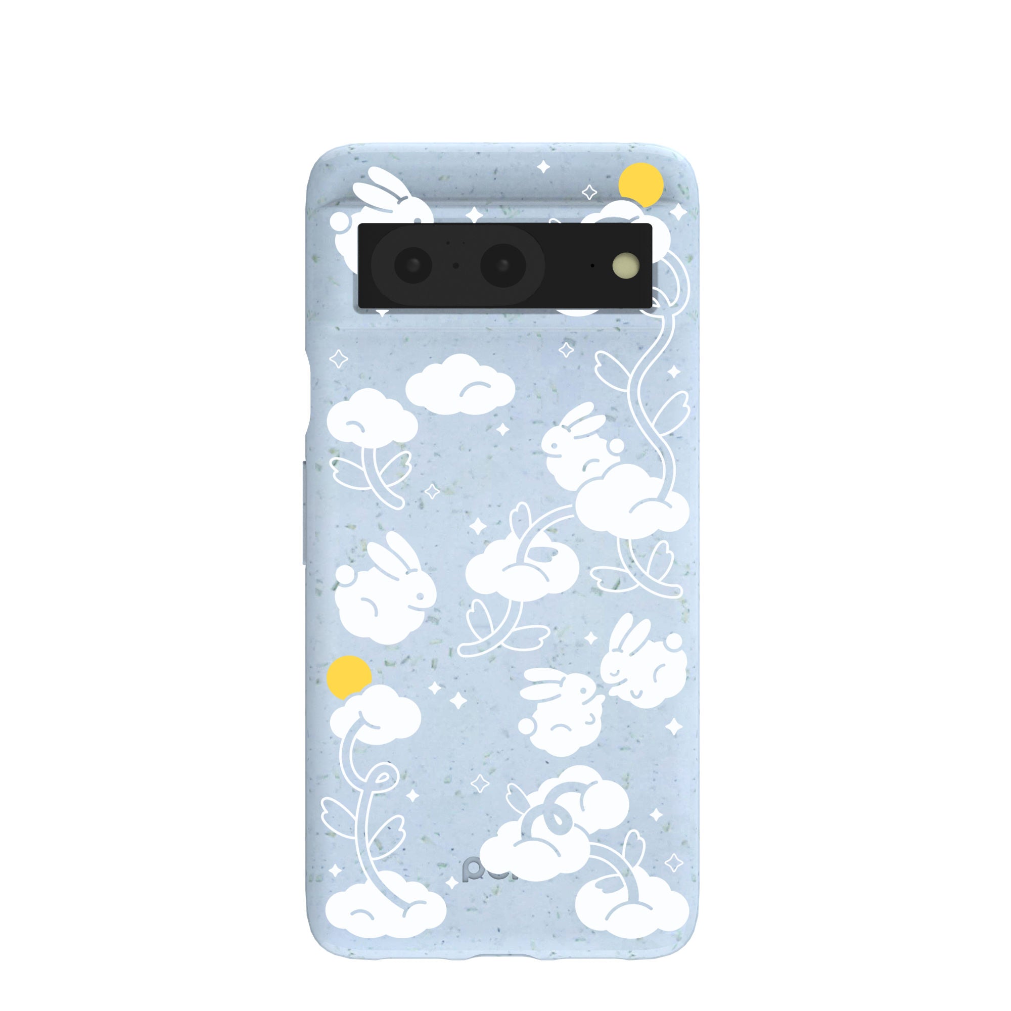 Powder Blue Fluffy Flower Google Pixel 8 Case Refurbished - Pela Case refurbished available on Cerqular