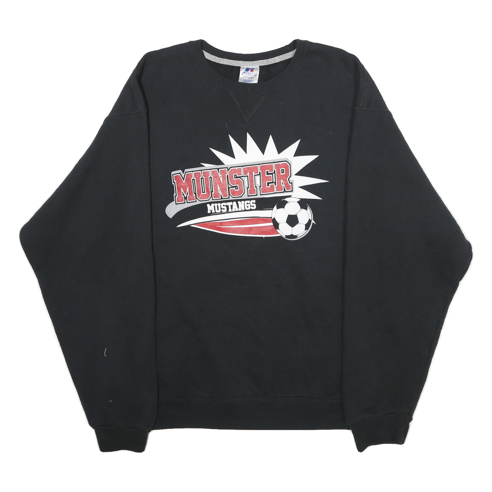 Buy RUSSELL ATHLETIC Mens Black Munster Mustangs Crew Neck L Cotton Blend Pullover Refurbished - $20.79 RUSSELL ATHLETIC Mens Black Munster Mustangs Crew Neck L Cotton Blend Pullover Refurbished - N/A refurbished available on Cerqular