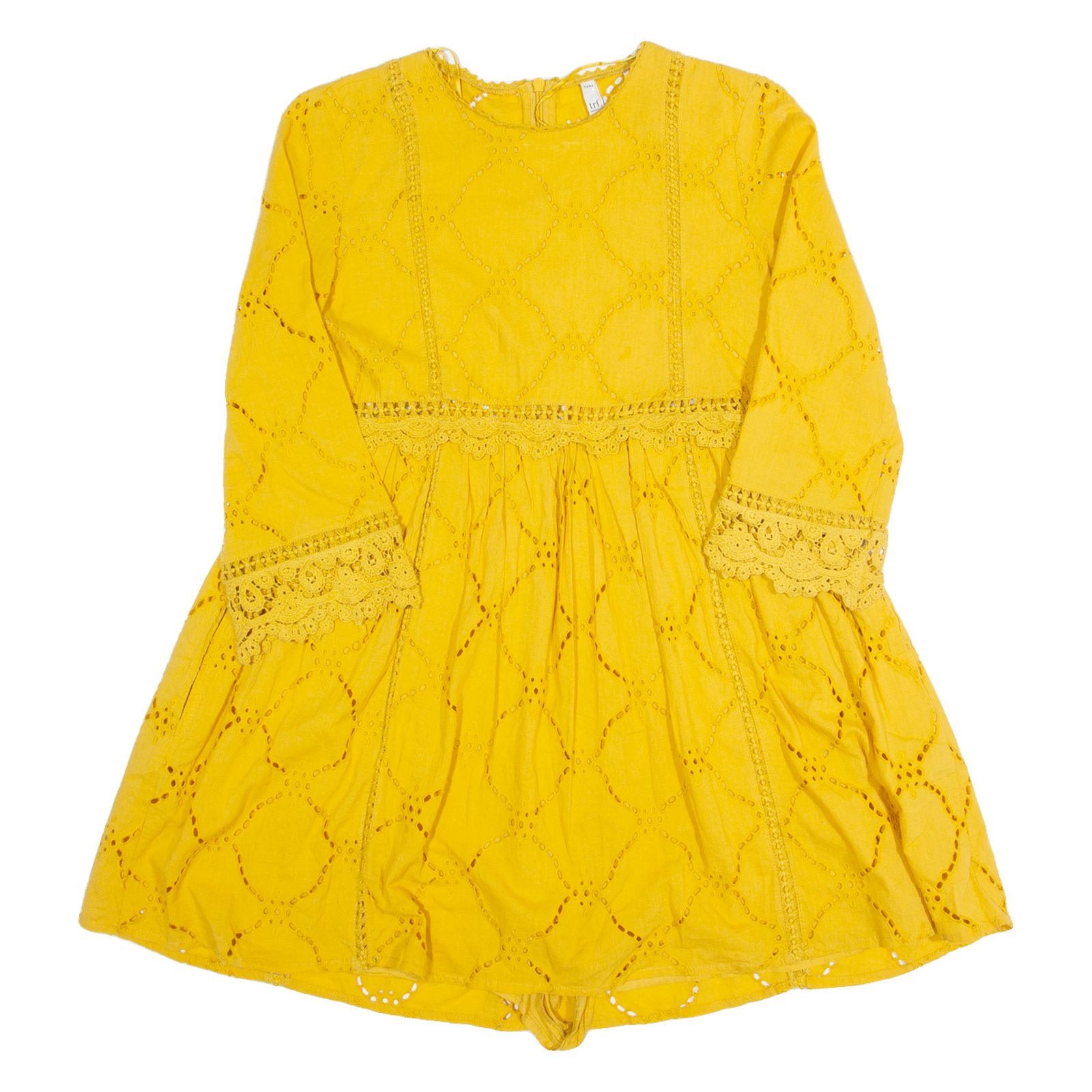 ZARA TRAFALUC Dress Overlay Womens Playsuit Yellow Wide-Leg XS Refurbished - N/A refurbished available on Cerqular