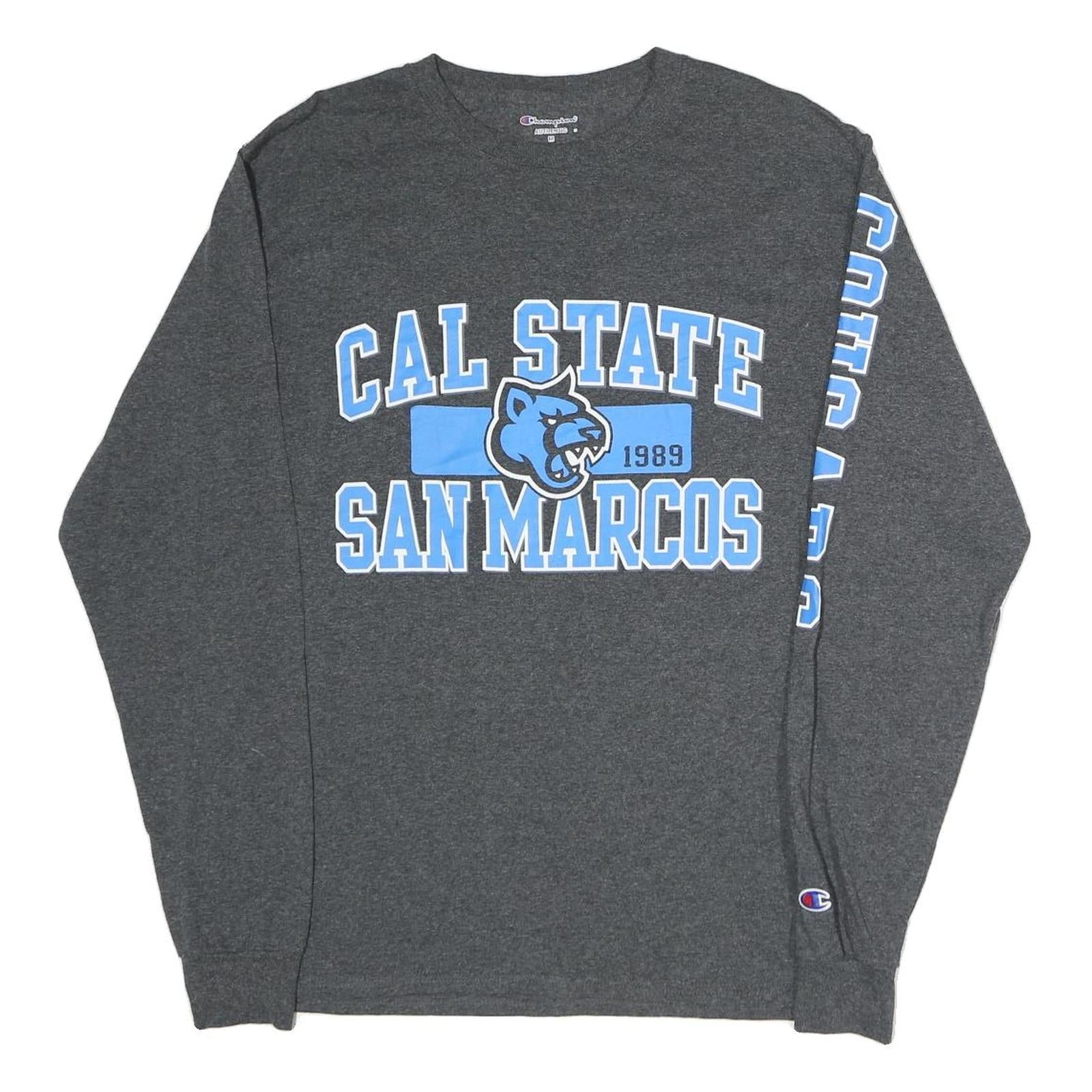 CHAMPION Mens Grey Cal State San Marcos Graphic T-Shirt M Long Sleeve Crew Neck Refurbished - N/A refurbished available on Cerqular