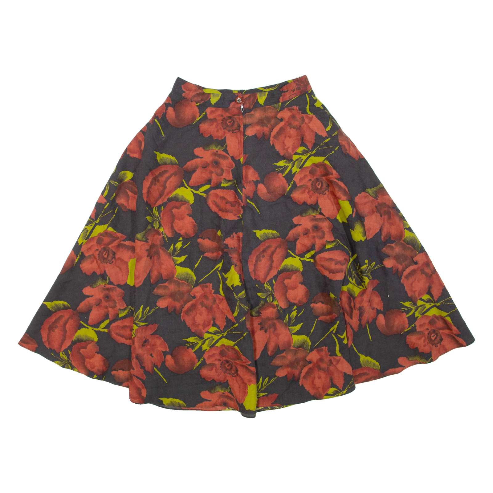 Womens A-Line Skirt Black Knee Length Wool Floral S Refurbished - N/A refurbished available on Cerqular