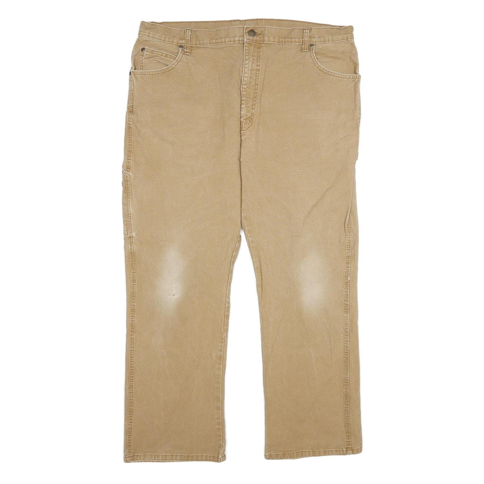 DICKIES Mens Cotton Beige Regular Straight Trousers W40 L30 Workwear Zip Refurbished - N/A refurbished available on Cerqular