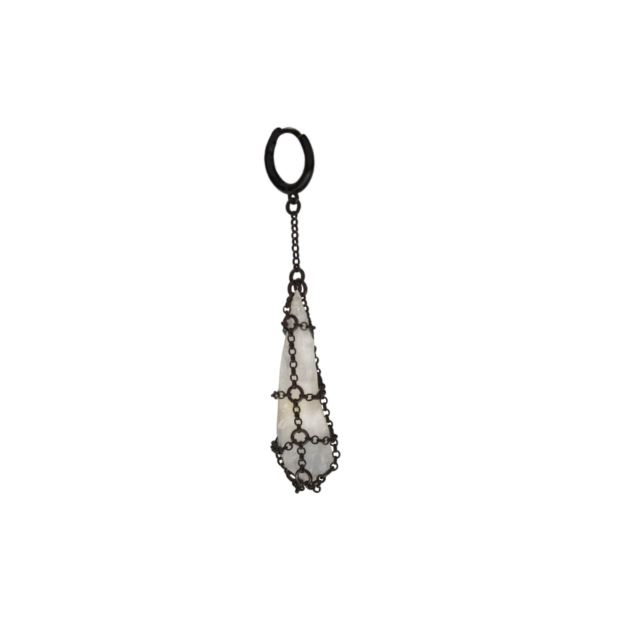 Single Caged Quartz Earring Refurbished - N/A (Note: There is no well-known brand with this name refurbished available on Cerqular