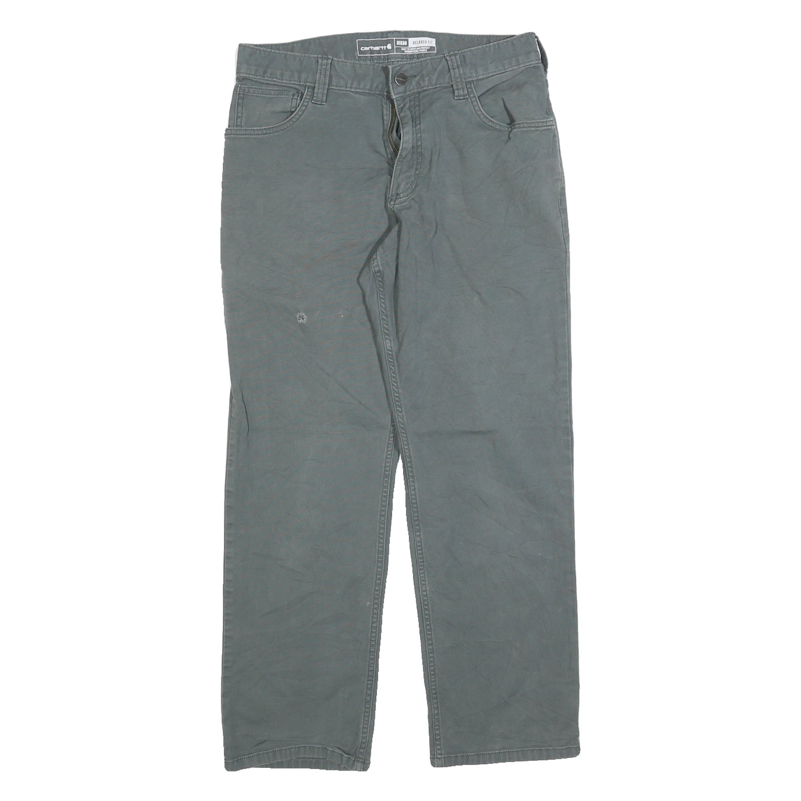 CARHARTT Mens Cotton Blend Grey Relaxed Straight Trousers W31 L30 Workwear Refurbished - N/A refurbished available on Cerqular