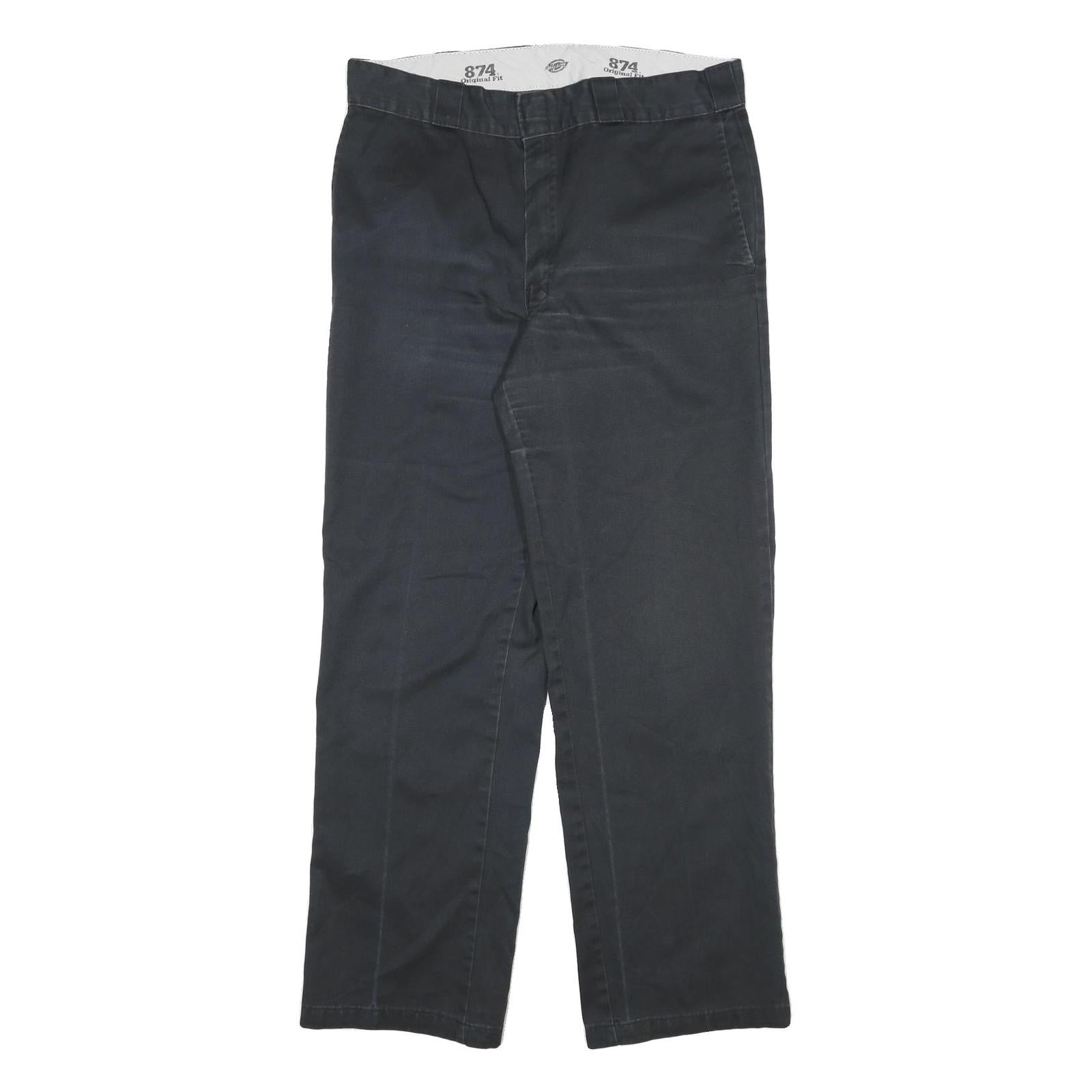 DICKIES Mens Cotton Blend Black Regular Straight Trousers W32 L29 Workwear Zip Refurbished - N/A refurbished available on Cerqular