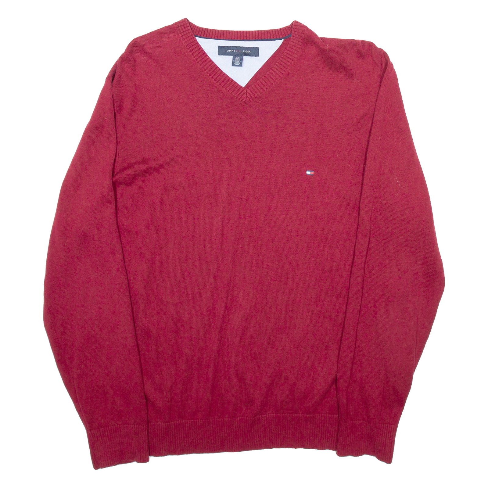 Buy TOMMY HILFIGER Mens Jumper Red V-Neck Tight Knit L Refurbished - $24.69 TOMMY HILFIGER Mens Jumper Red V-Neck Tight Knit L Refurbished - N/A refurbished available on Cerqular