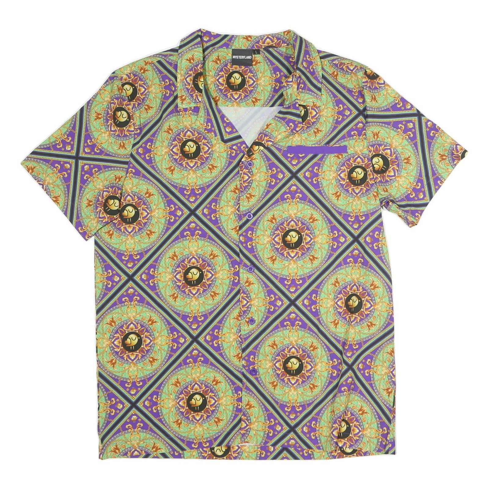 Buy MYSTERY LAND Mens Purple Printed Classic Shirt Short Sleeve Button Collar L Refurbished - $18.19 MYSTERY LAND Mens Purple Printed Classic Shirt Short Sleeve Button Collar L Refurbished - N/A refurbished available on Cerqular