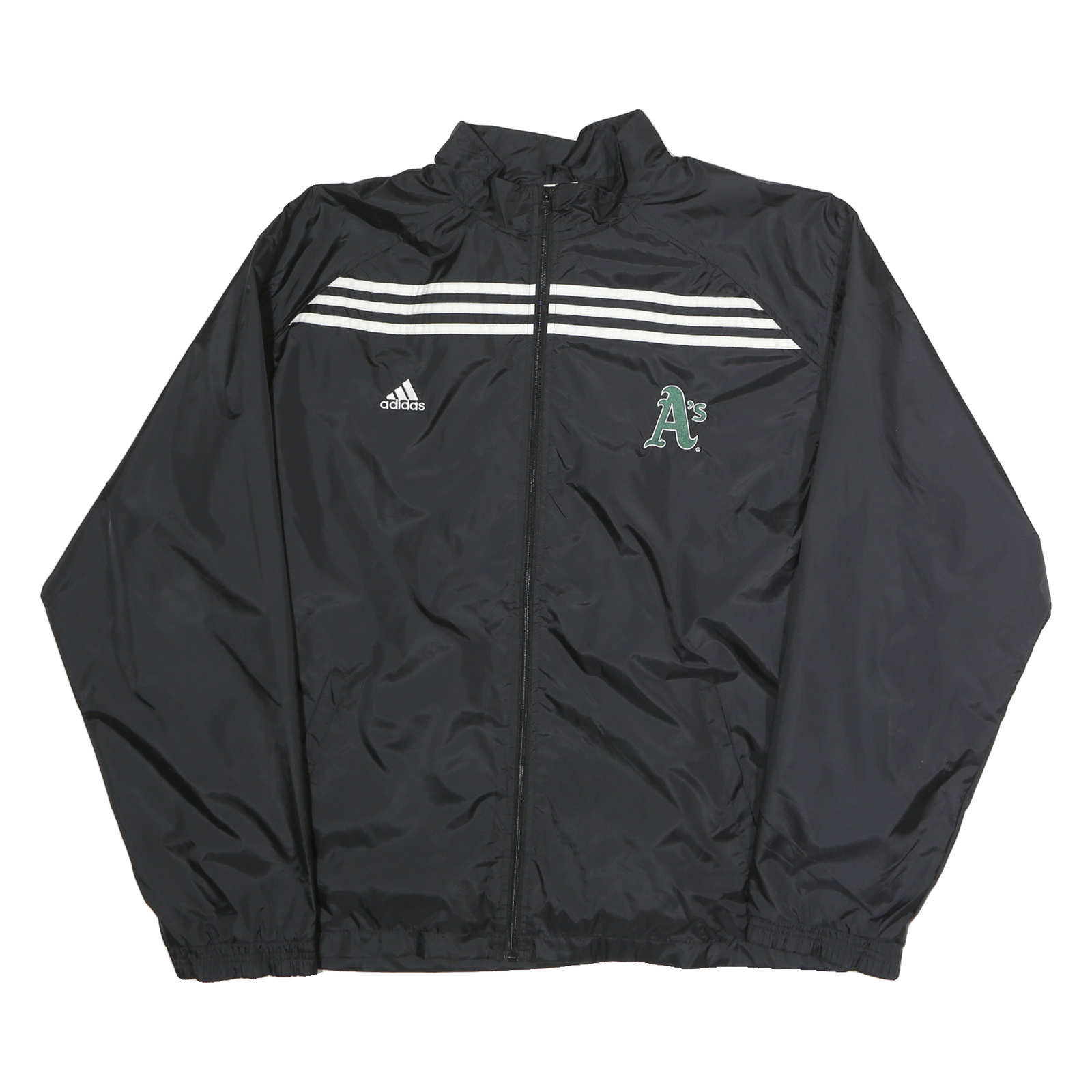 ADIDAS Mens Black & White Athletics Zip Jacket XL Polyester Plain Lightweight Refurbished - N/A refurbished available on Cerqular