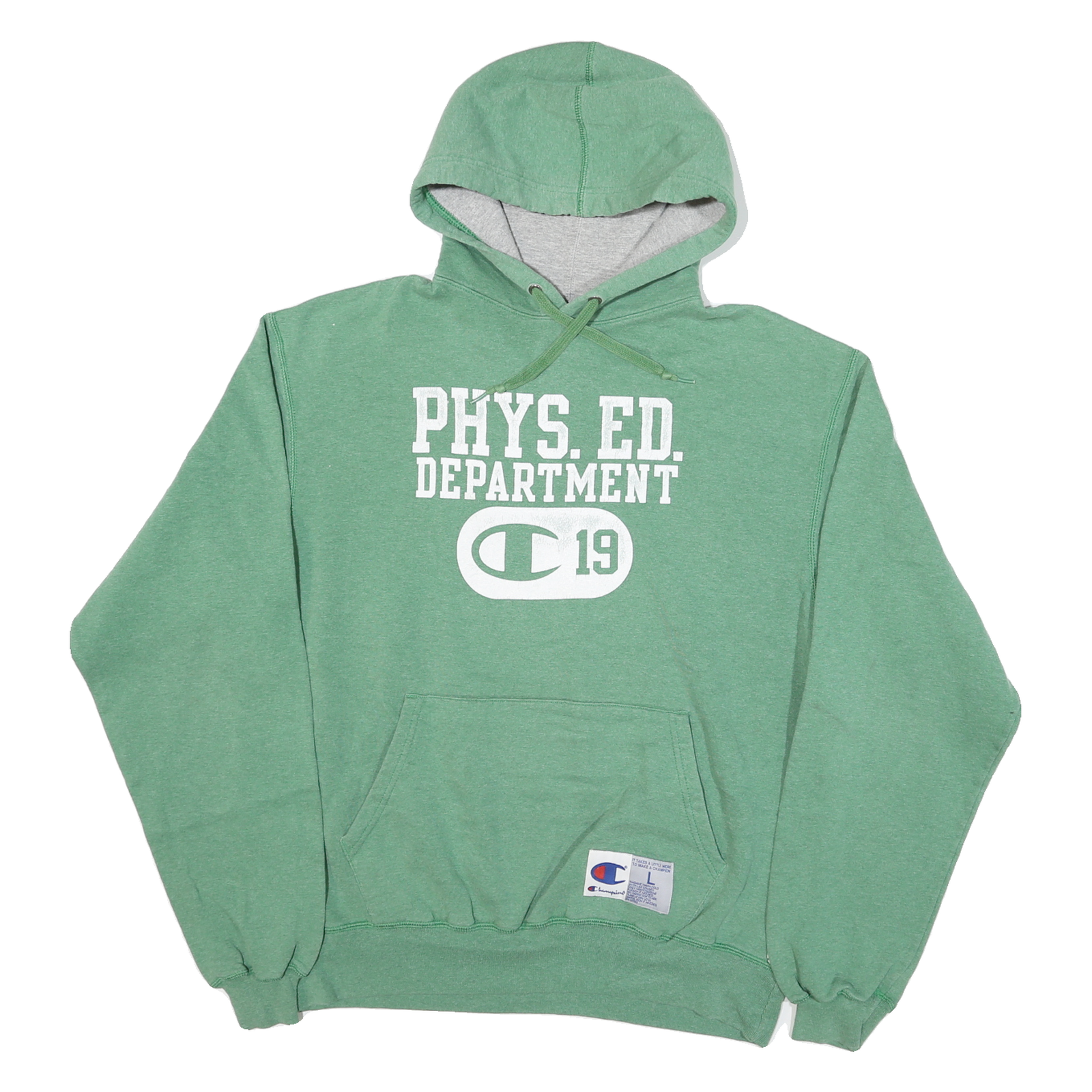 Buy CHAMPION Mens Green Phys Ed Department Pullover Hoodie L Cotton Blend Drawstring Refurbished - $20.79 CHAMPION Mens Green Phys Ed Department Pullover Hoodie L Cotton Blend Drawstring Refurbished - N/A refurbished available on Cerqular
