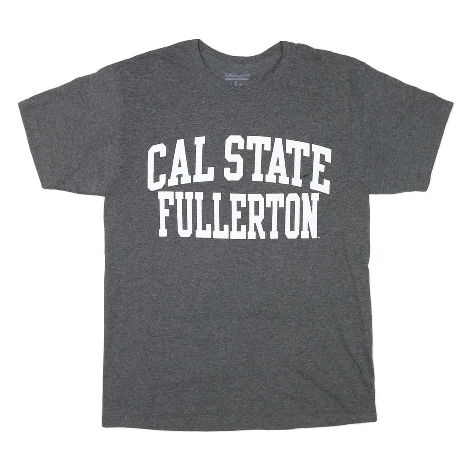 CHAMPION Mens Grey Cal State Fullerton Graphic T-Shirt M Short Sleeve Crew Neck Refurbished - N/A refurbished available on Cerqular