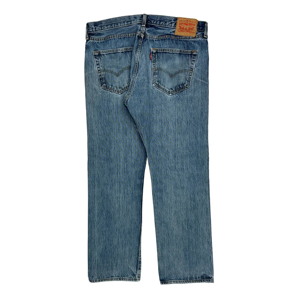 501 Levis Jeans - 37W 30L Light Wash Cotton Refurbished - Thrifted (note: this is a term often used to describe second- refurbished available on Cerqular