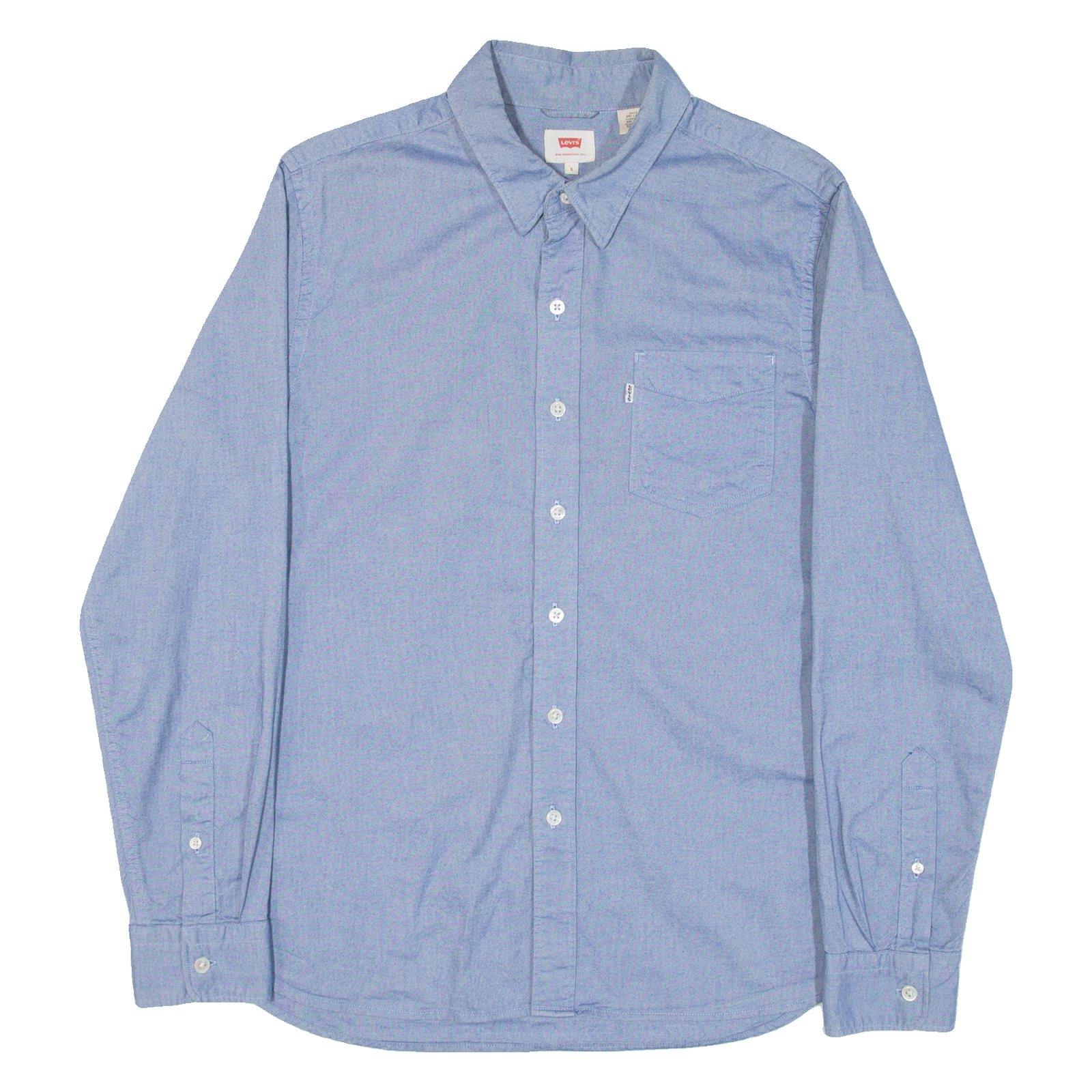 LEVI'S Mens Plain Shirt Blue Long Sleeve S Refurbished - N/A refurbished available on Cerqular