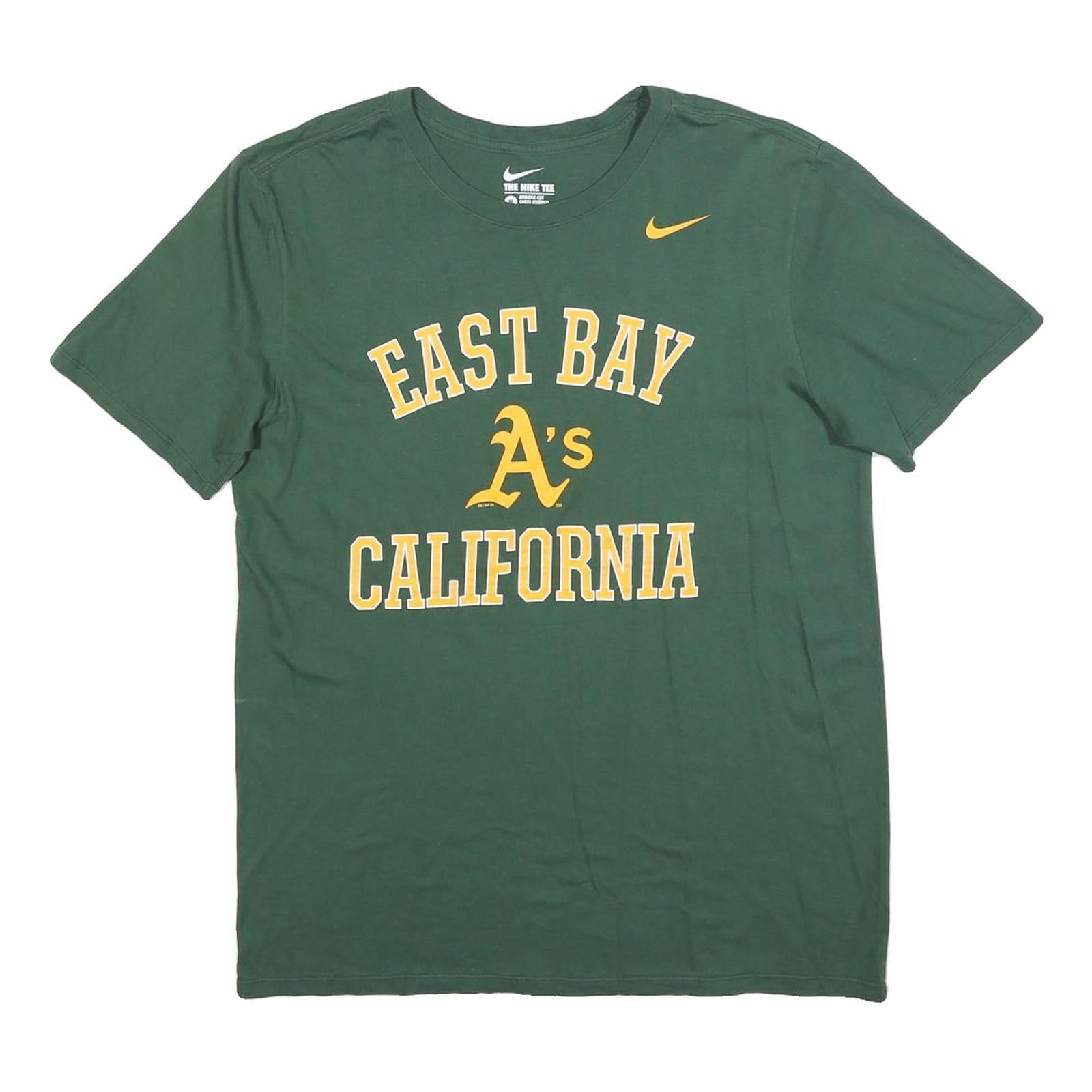 Buy NIKE Mens Green East Bay A's California Graphic T-Shirt M Short Sleeve Crew Neck Refurbished - $19.49 NIKE Mens Green East Bay A's California Graphic T-Shirt M Short Sleeve Crew Neck Refurbished - N/A refurbished available on Cerqular