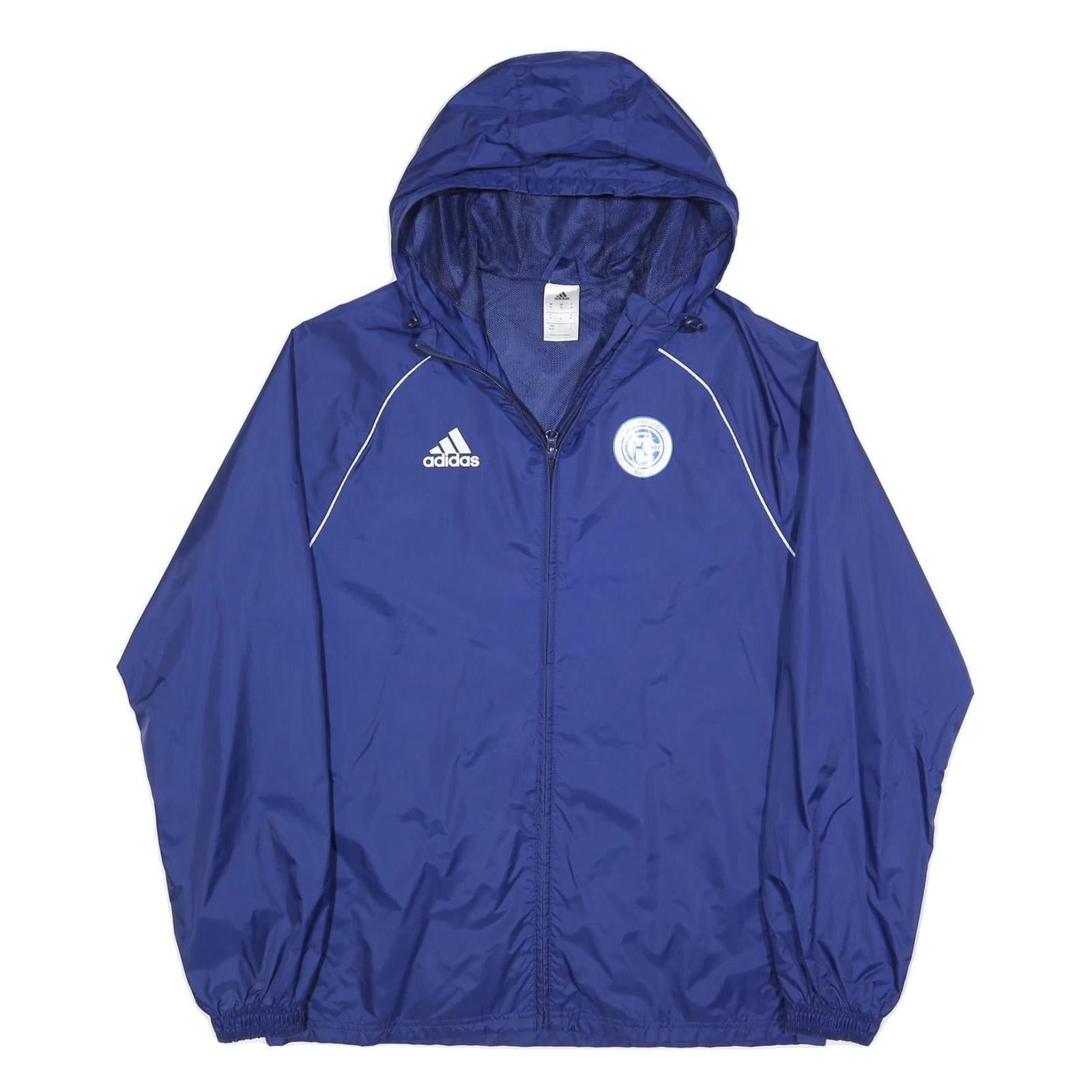ADIDAS Mens Blue Zip Jacket M Polyester Blend Hooded Plain Sportswear Refurbished - N/A refurbished available on Cerqular