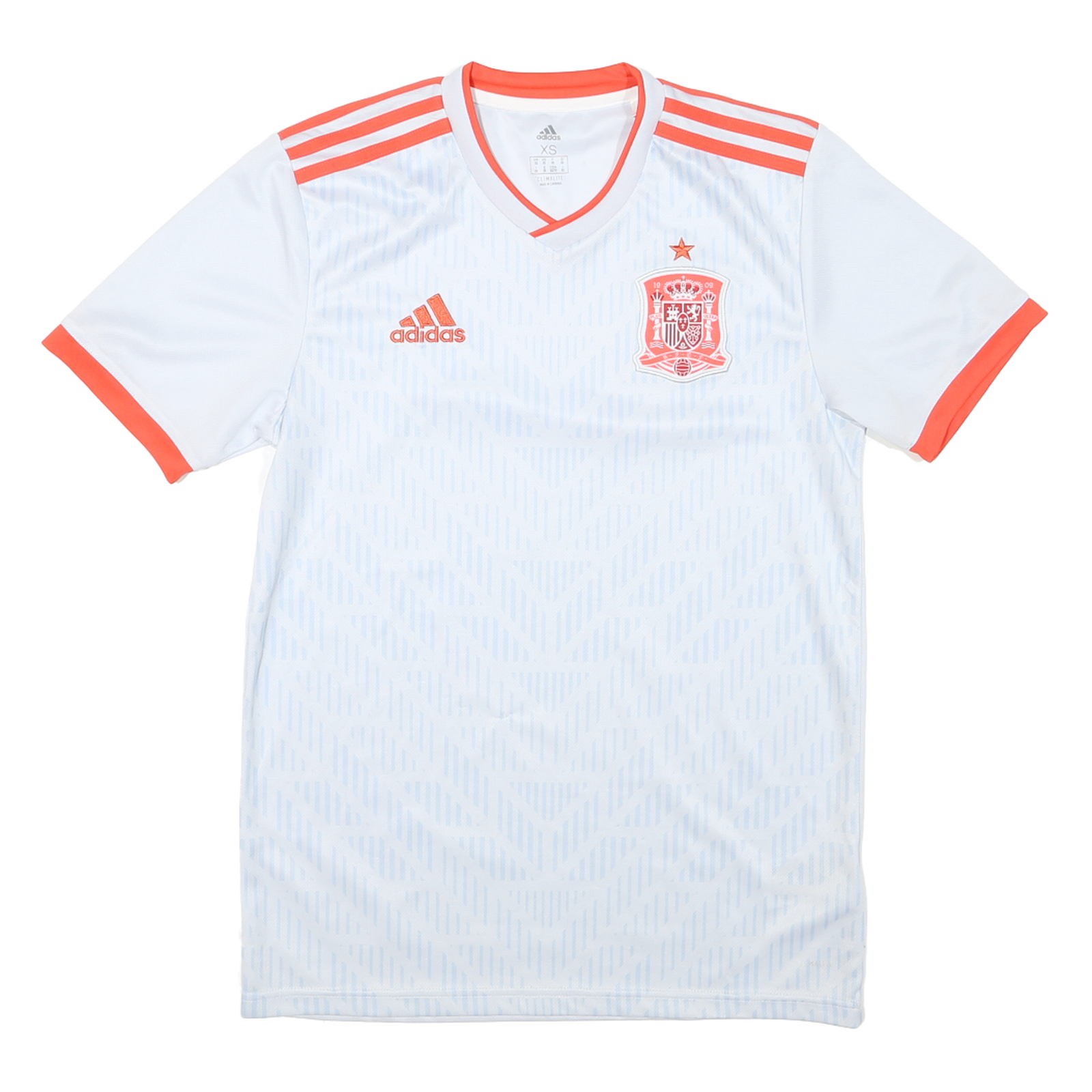 ADIDAS Mens White & Orange Football Shirt XS Short Sleeve V-Neck Zip Jersey Refurbished - N/A refurbished available on Cerqular