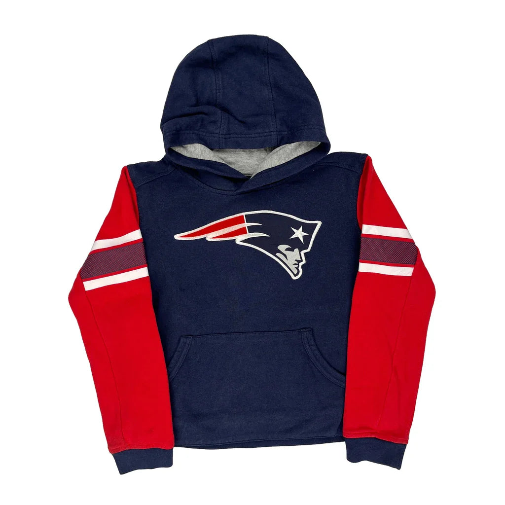 Buy Age 10-12 New England Patriots Nfl Football Hoodie - Medium Navy Cotton Refurbished - $12.18 Age 10-12 New England Patriots Nfl Football Hoodie - Medium Navy Cotton Refurbished - Thrifted (note: this is a term often used to describe second- refurbished available on Cerqular