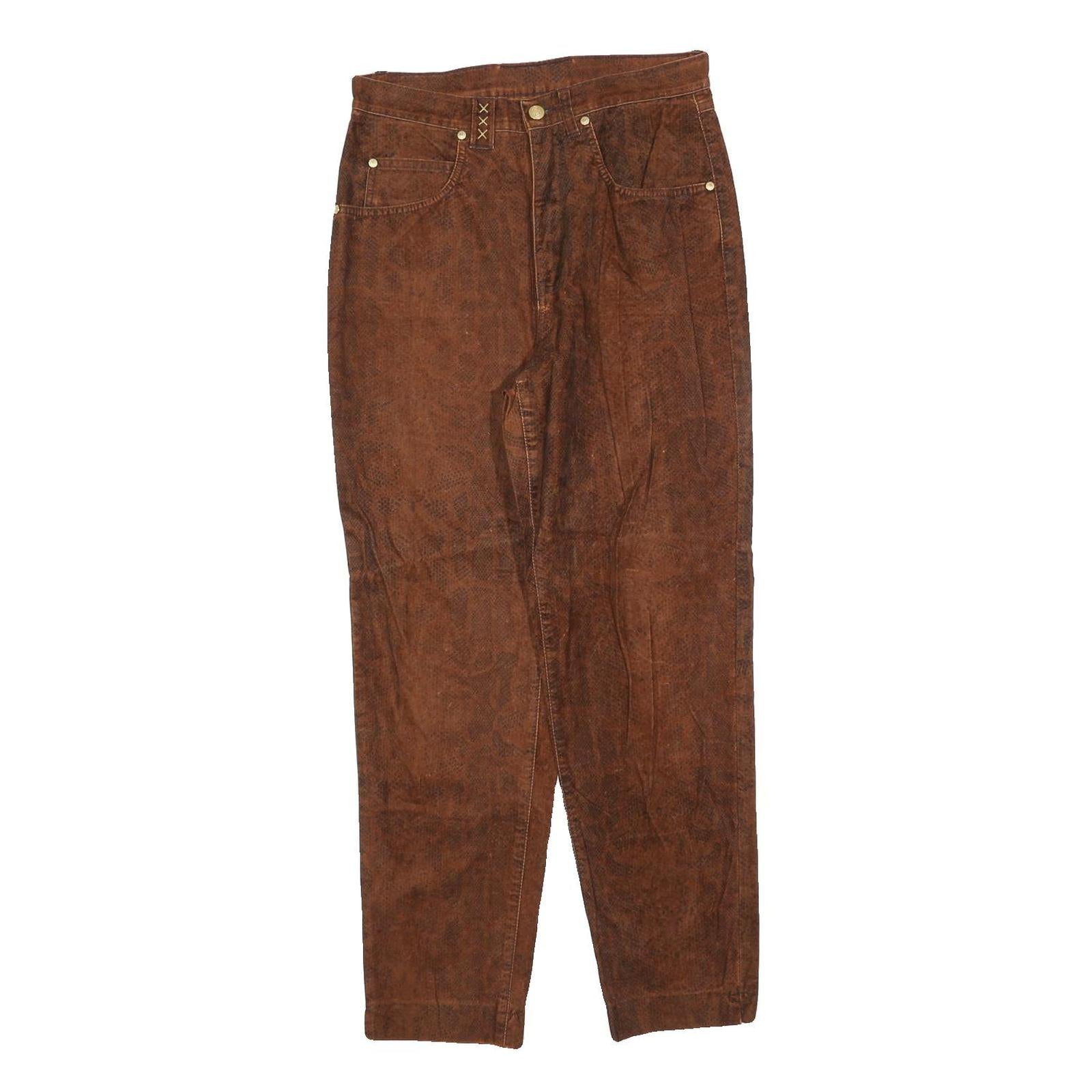DISMERO Womens Cotton Blend Brown Regular Trousers W28 L28 Stylish Comfort Refurbished - N/A refurbished available on Cerqular