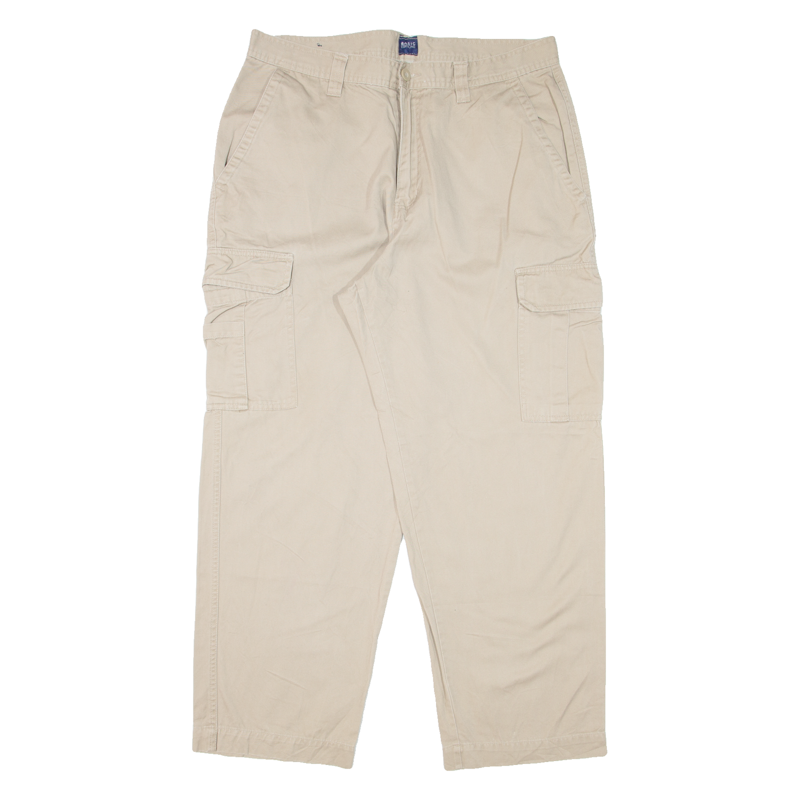 BASIC EDITIONS Cargo Mens Trousers Beige Relaxed Tapered W36 L30 Refurbished - N/A refurbished available on Cerqular
