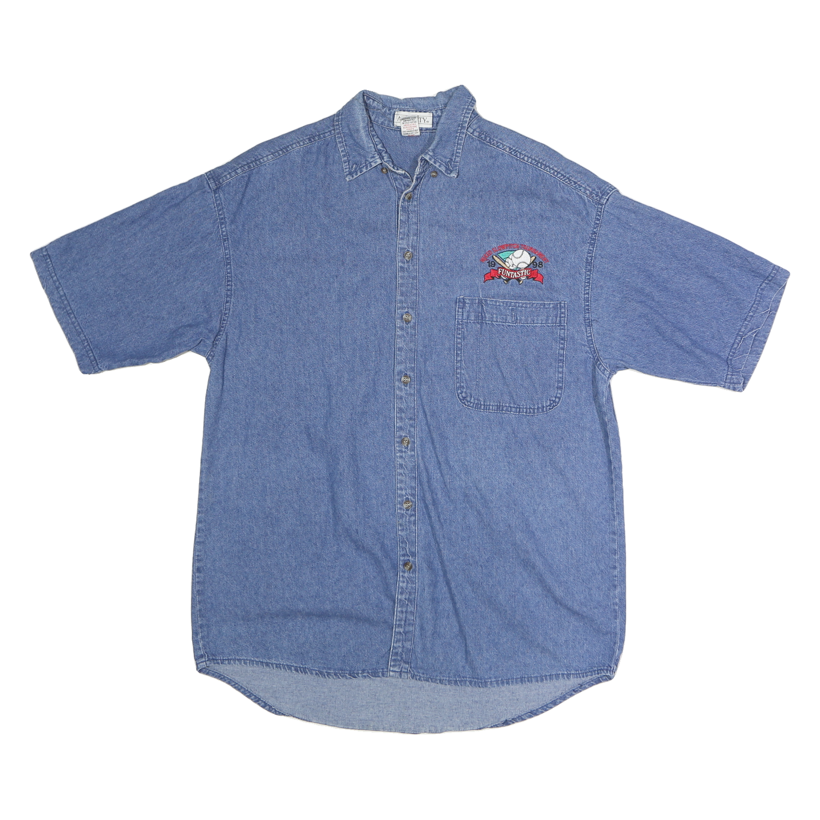 ASHCITY Mens Blue Cotton Shirt M Funtastic Summer Festival Vintage 1998 Refurbished - N/A refurbished available on Cerqular