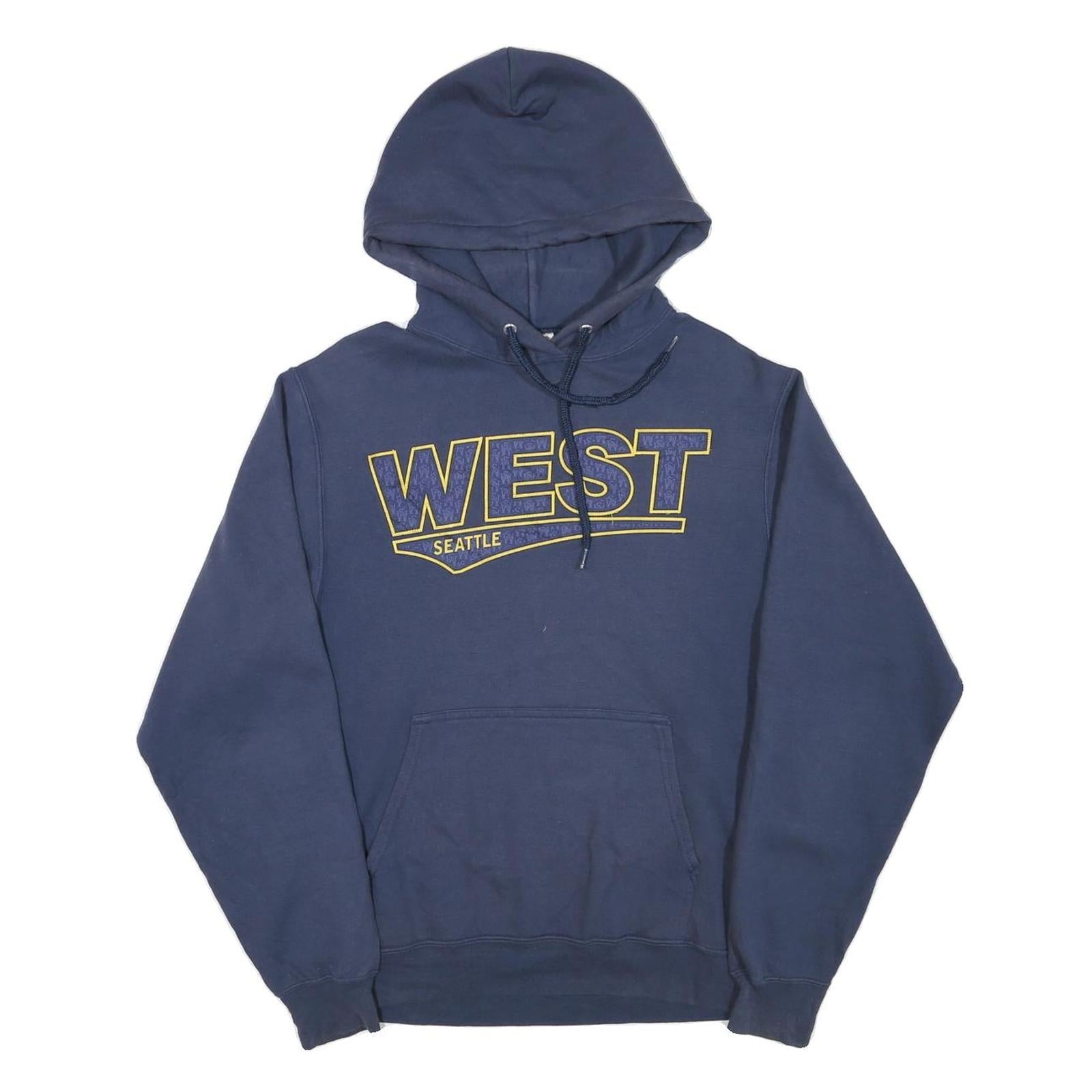 PORT & COMPANY Mens Navy Blue West Seattle Hoodie S Cotton Blend Pullover Refurbished - N/A refurbished available on Cerqular