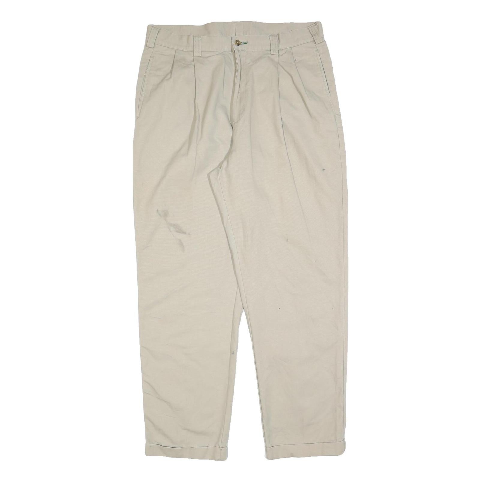 TOMMY HILFIGER Mens Beige Cotton Blend Regular Straight Trousers W36 L30 Classic Refurbished - N/A refurbished available on Cerqular