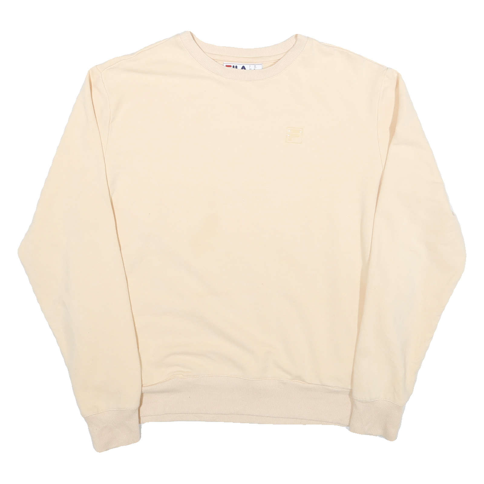 FILA Womens Cream Sweatshirt M Crew Neck Cotton Blend Pullover Casual Refurbished - N/A refurbished available on Cerqular