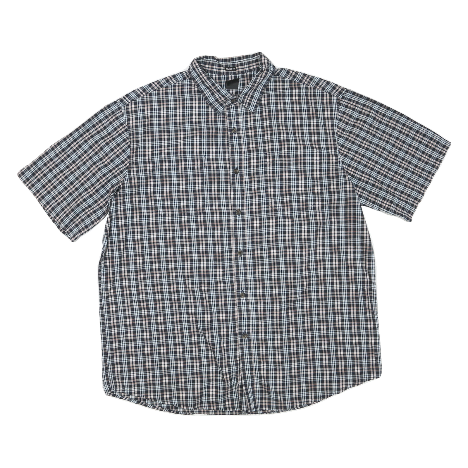 DICKIES Mens Black & Grey Check Shirt L Cotton Blend Short Sleeve Button Refurbished - N/A refurbished available on Cerqular