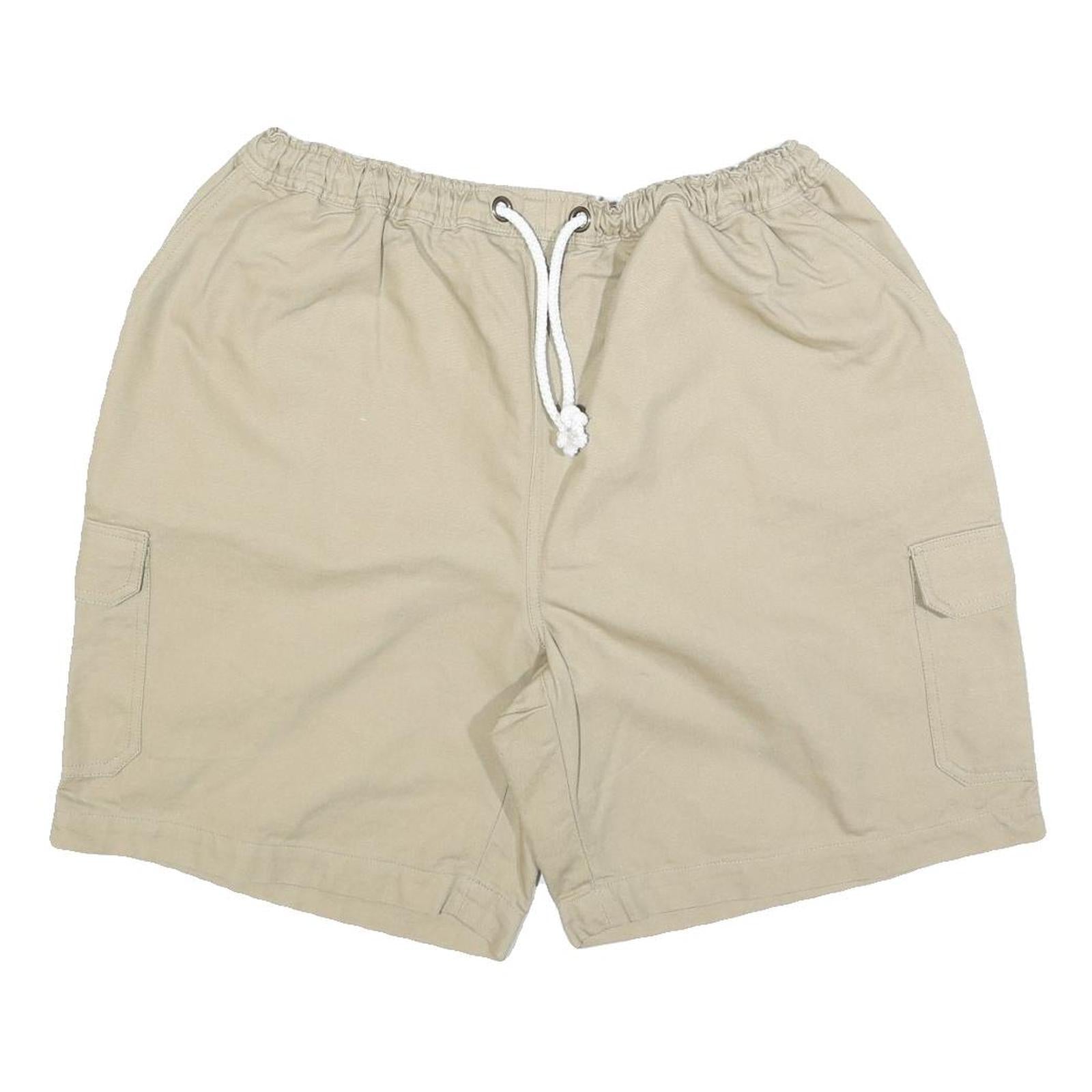 Mens Beige Casual Cargo Shorts L W34 Cotton Blend Comfortable Pockets Refurbished - N/A refurbished available on Cerqular