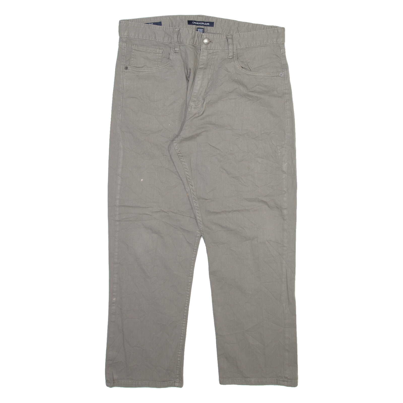 CALVIN KLEIN JEANS Mens Trousers Grey Regular Straight W36 L28 Refurbished - N/A refurbished available on Cerqular