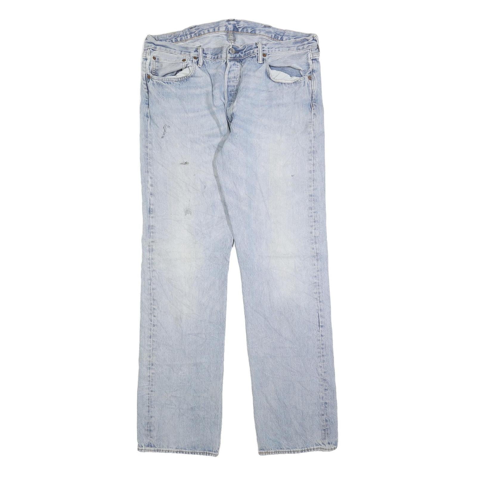 LEVI'S 501 Mens Jeans Blue Regular Straight Denim Light W38 L34 Classic Button Refurbished - N/A refurbished available on Cerqular