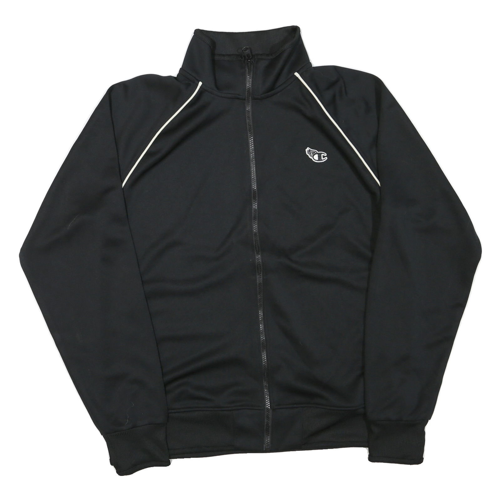 CHAMPION Mens Black Zip Jacket M Polyester Blend Plain Sports Casual Wear Refurbished - N/A refurbished available on Cerqular