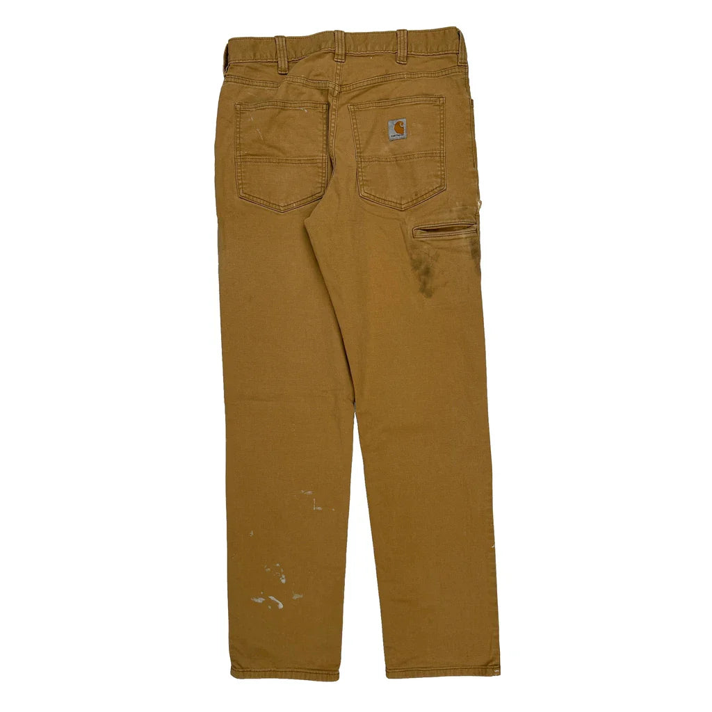 Carhartt Double Knee Carpenter Trousers - 32W 32L Brown Cotton Refurbished - Thrifted (note: this is a term often used to describe second- refurbished available on Cerqular
