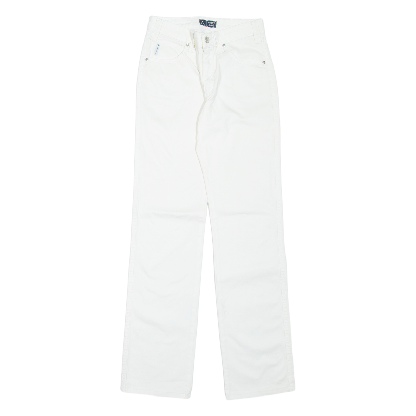 ARMANI JEANS Womens Trousers White Regular Straight W24 L30 Refurbished - N/A refurbished available on Cerqular