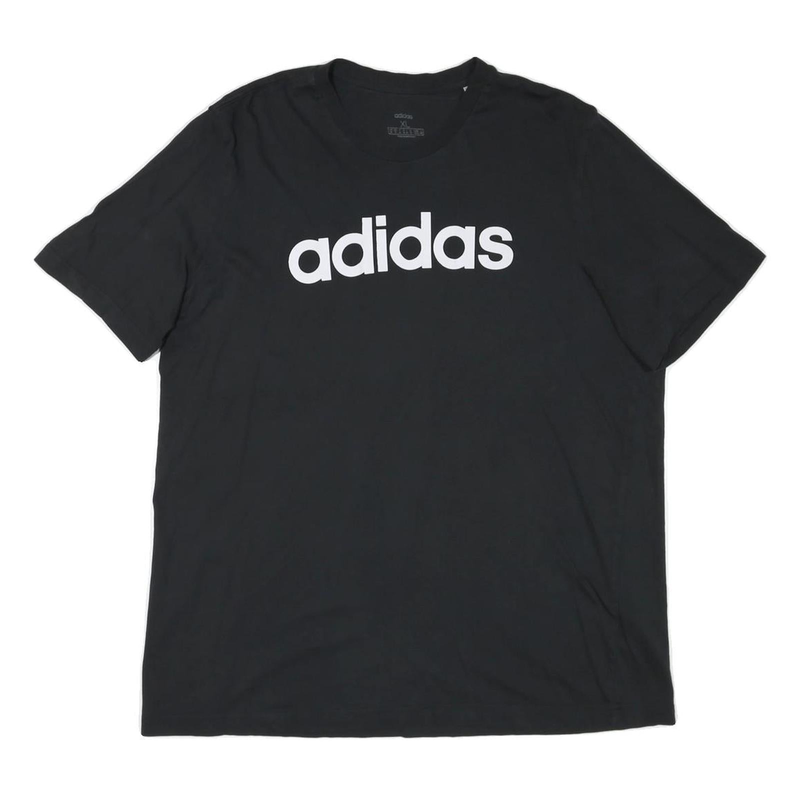 ADIDAS Mens Black Logo Graphic T-Shirt XL Short Sleeve Crew Neck Cotton Blend Refurbished - N/A refurbished available on Cerqular