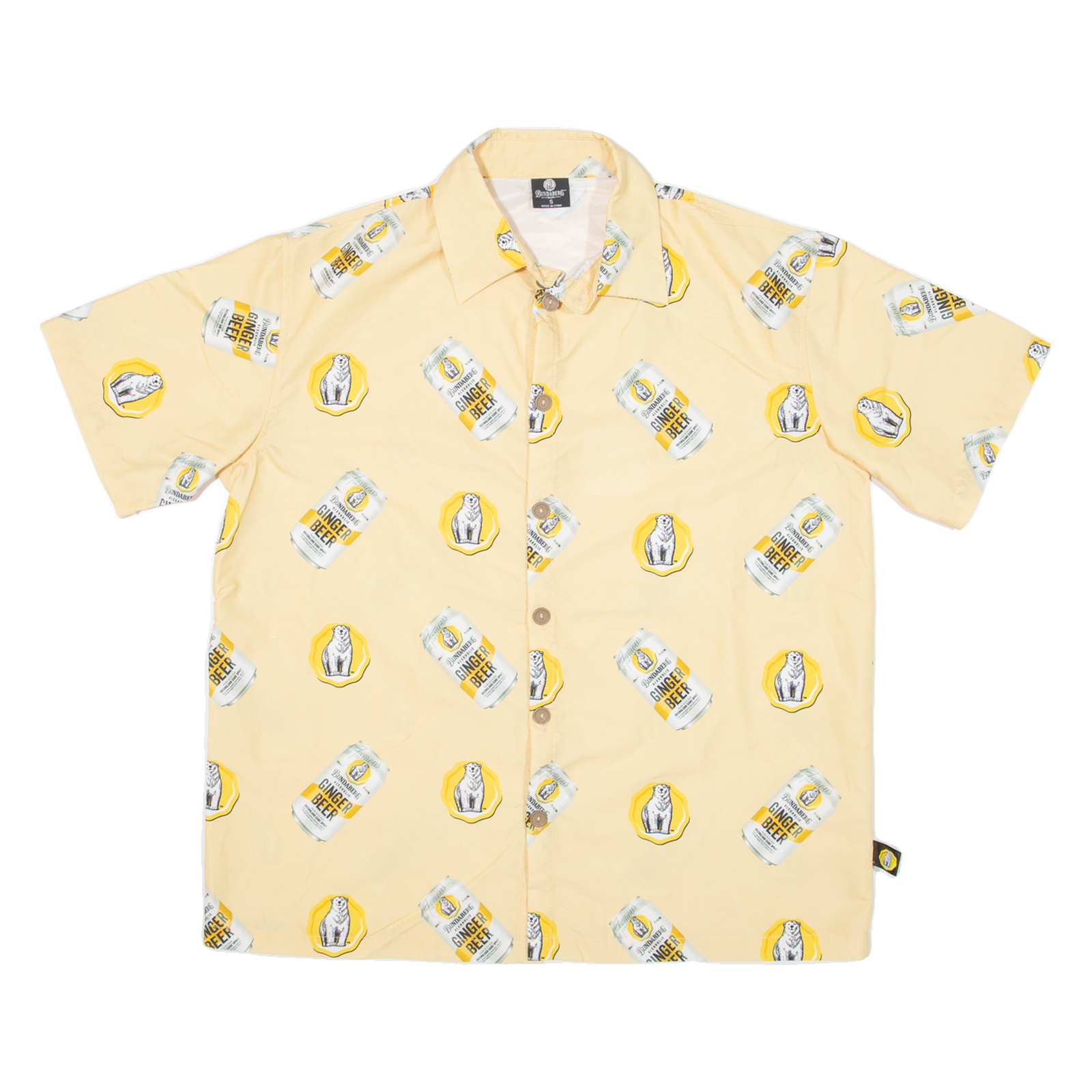 BUNDABERG Ginger Beer Mens Shirt Yellow S Refurbished - N/A refurbished available on Cerqular