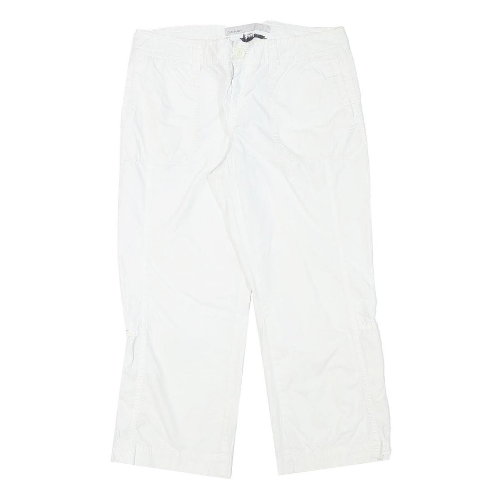 OLD NAVY Womens White Casual Cotton Blend Shorts M W30 Summer Elastic Waist Refurbished - N/A refurbished available on Cerqular