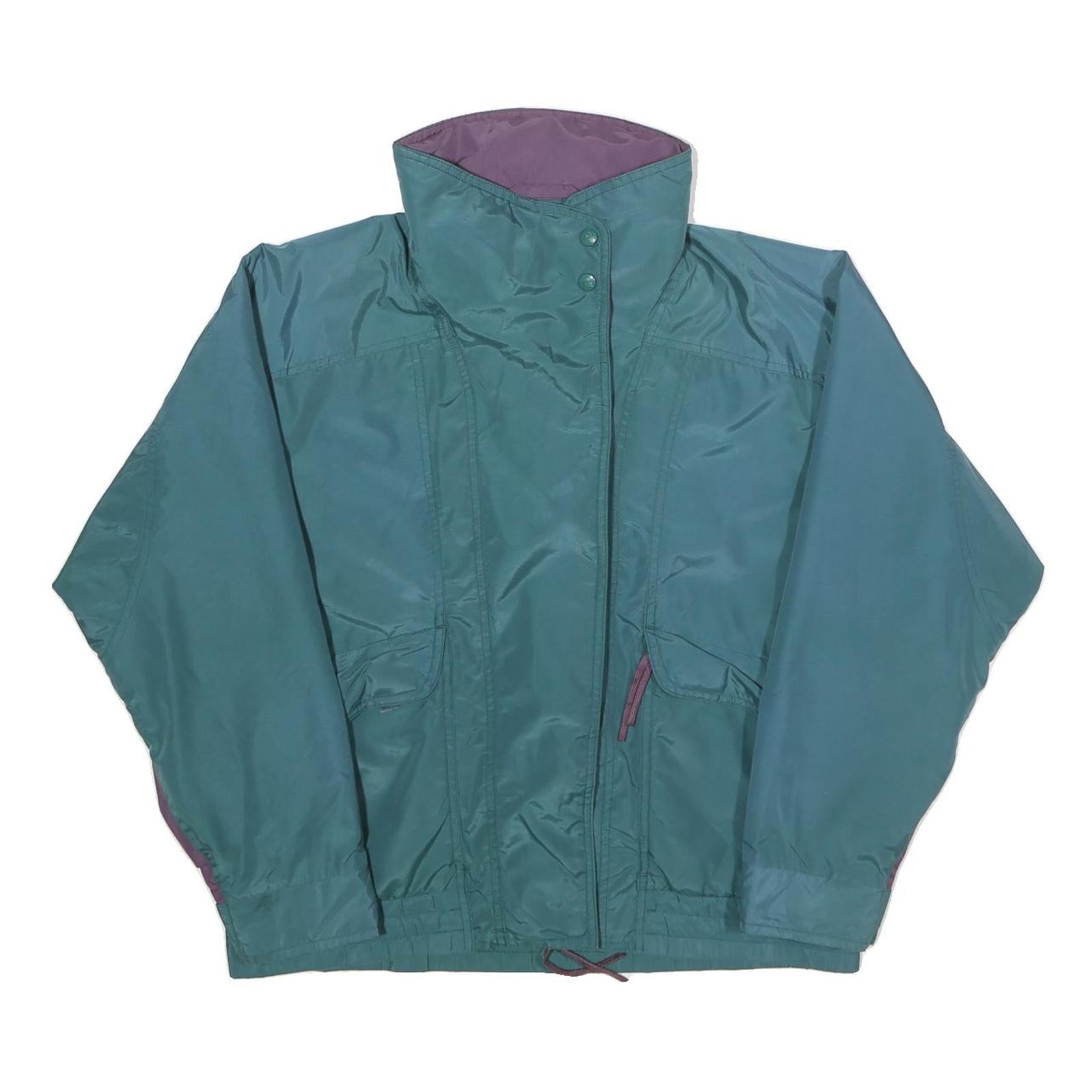 EMS Womens Teal & Purple Reversible Nylon Zip Jacket S Regular Relaxed Refurbished - N/A refurbished available on Cerqular