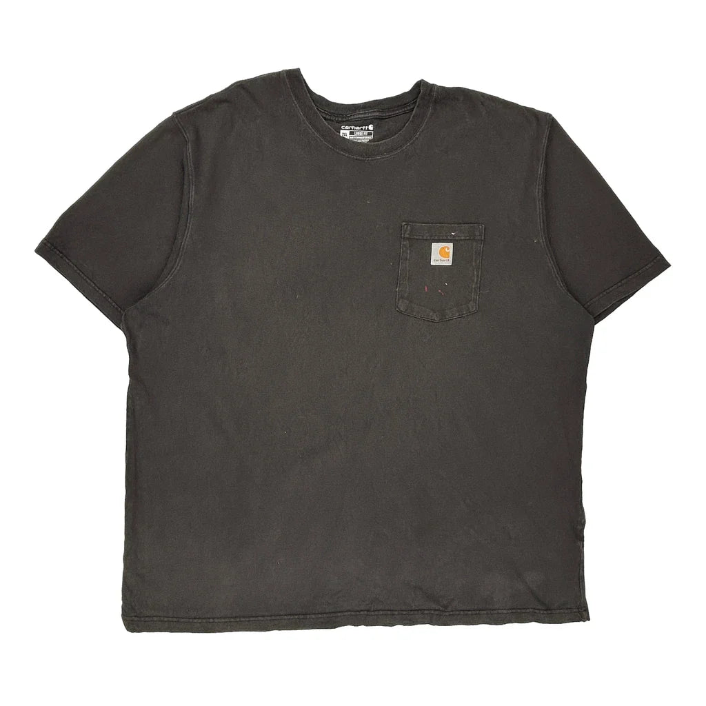 Carhartt T-Shirt - 2XL Black Cotton Refurbished - Thrifted (note: this is a term often used to describe second- refurbished available on Cerqular