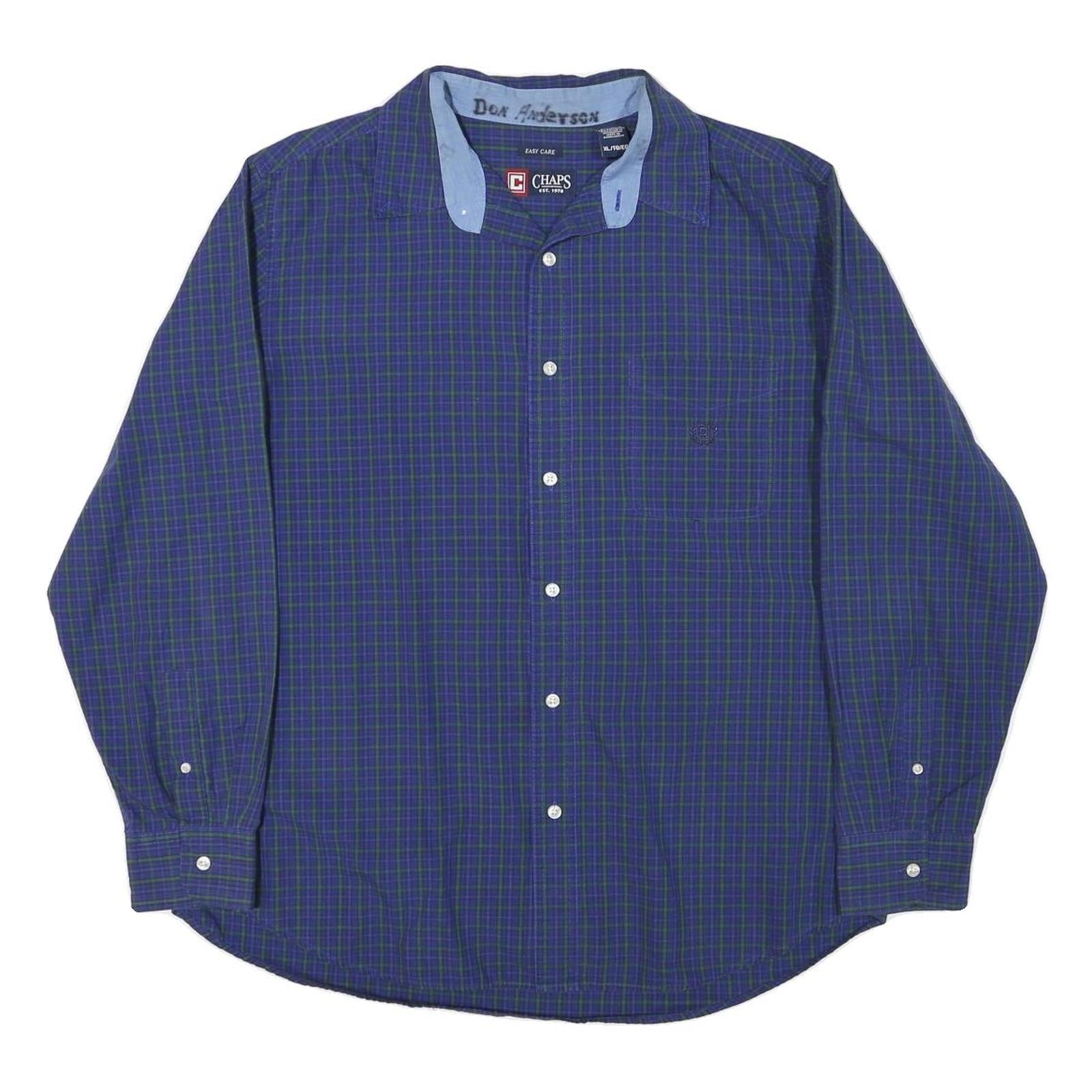 Buy CHAPS Mens Blue & Green Checked Shirt XL Cotton Blend Long Sleeve Classic Refurbished - $27.29 CHAPS Mens Blue & Green Checked Shirt XL Cotton Blend Long Sleeve Classic Refurbished - N/A refurbished available on Cerqular