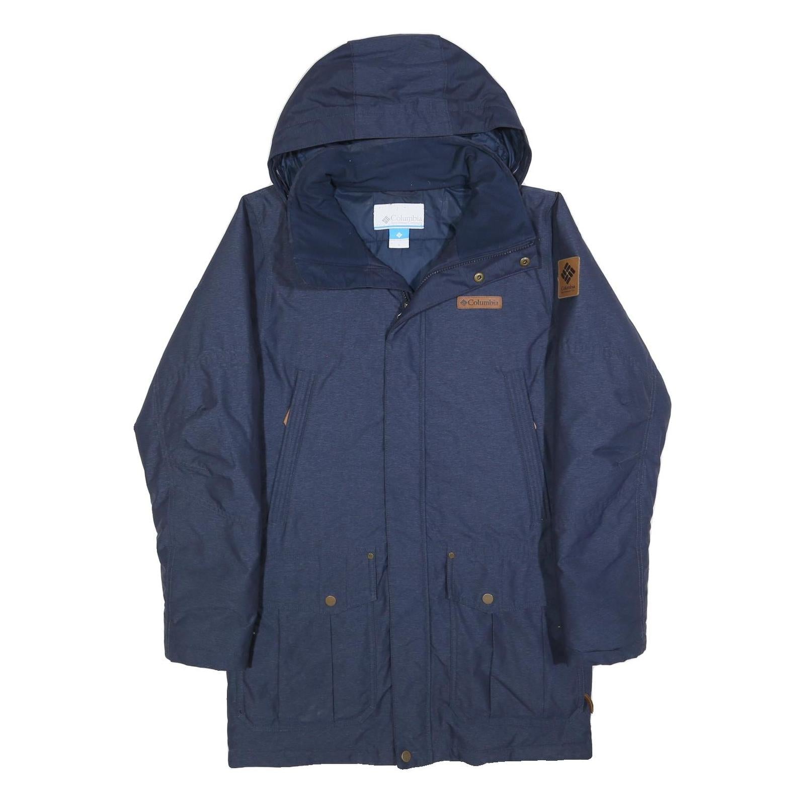 COLUMBIA Mens Blue Outdoor Jacket S Polyester Blend Zip Hooded Plain Refurbished - N/A refurbished available on Cerqular