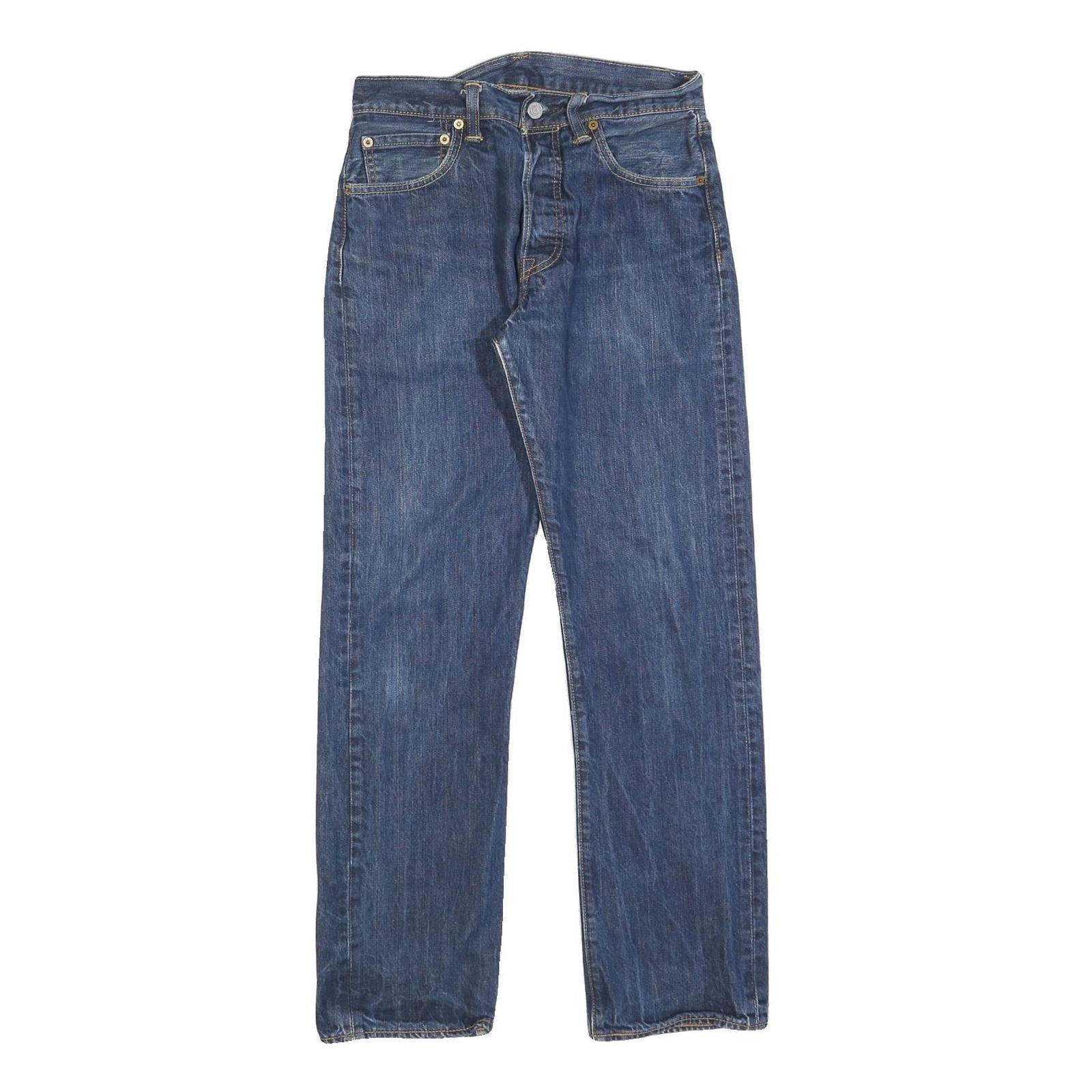 LEVI'S 501 Mens Blue Regular Straight Denim Medium W26 L29 Button Fly Classic Refurbished - N/A refurbished available on Cerqular