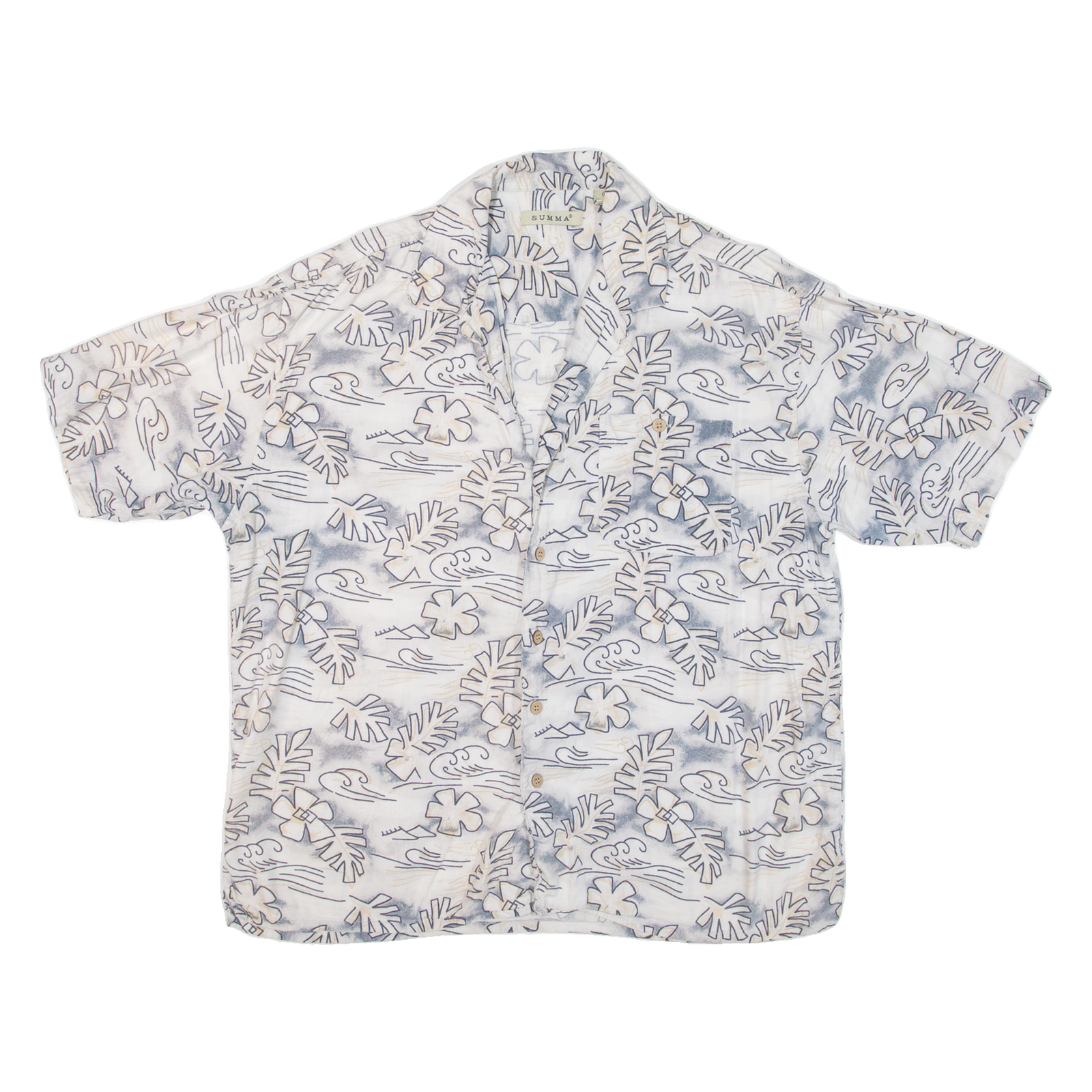 SUMMA Mens Hawaiian Shirt Blue Floral XL Refurbished - N/A refurbished available on Cerqular