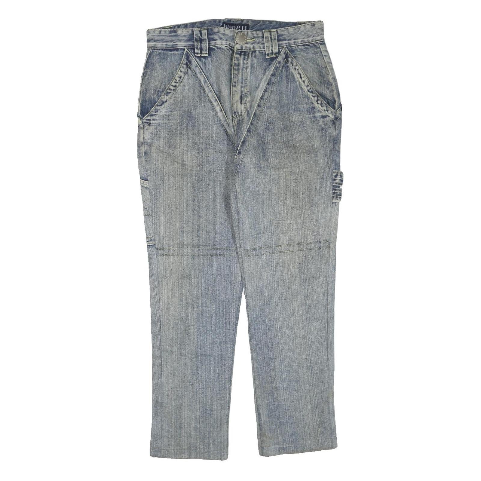 WANG LI Womens Regular Fit Blue Denim Jeans W34 L30 Cotton Blend Zip Pocket Refurbished - N/A refurbished available on Cerqular
